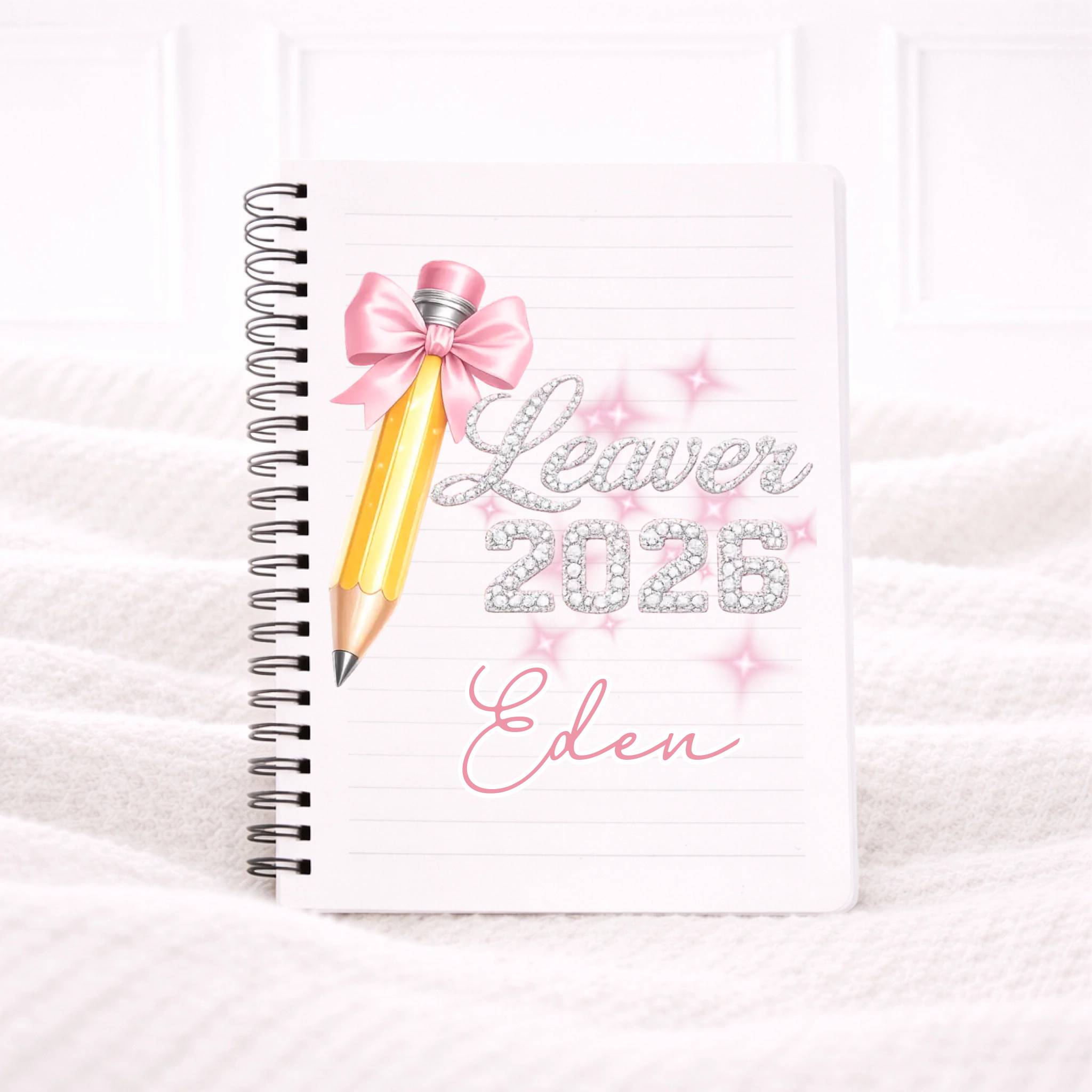 UVDTF -Pink Bow Crayon Notebook Decal