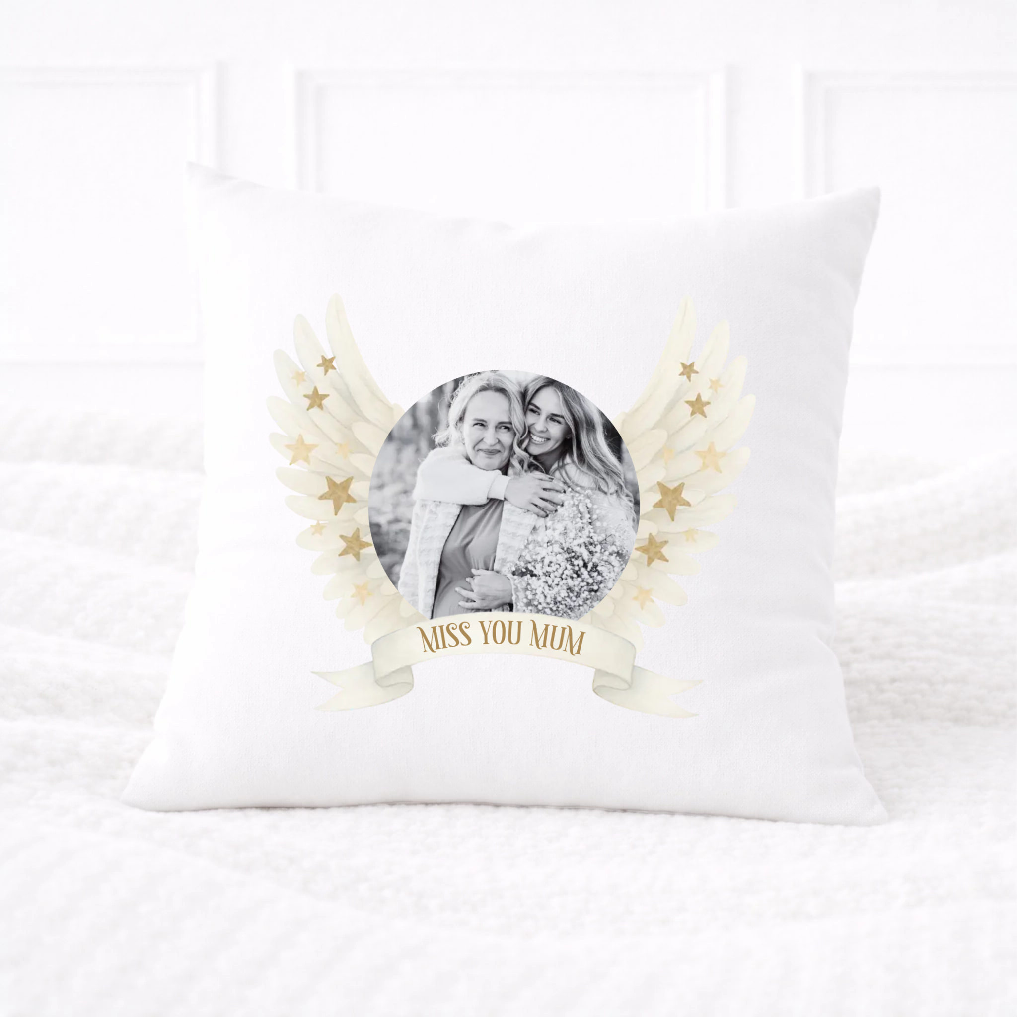 DTF -  Miss You Angel Wings Cushion Cover Decal