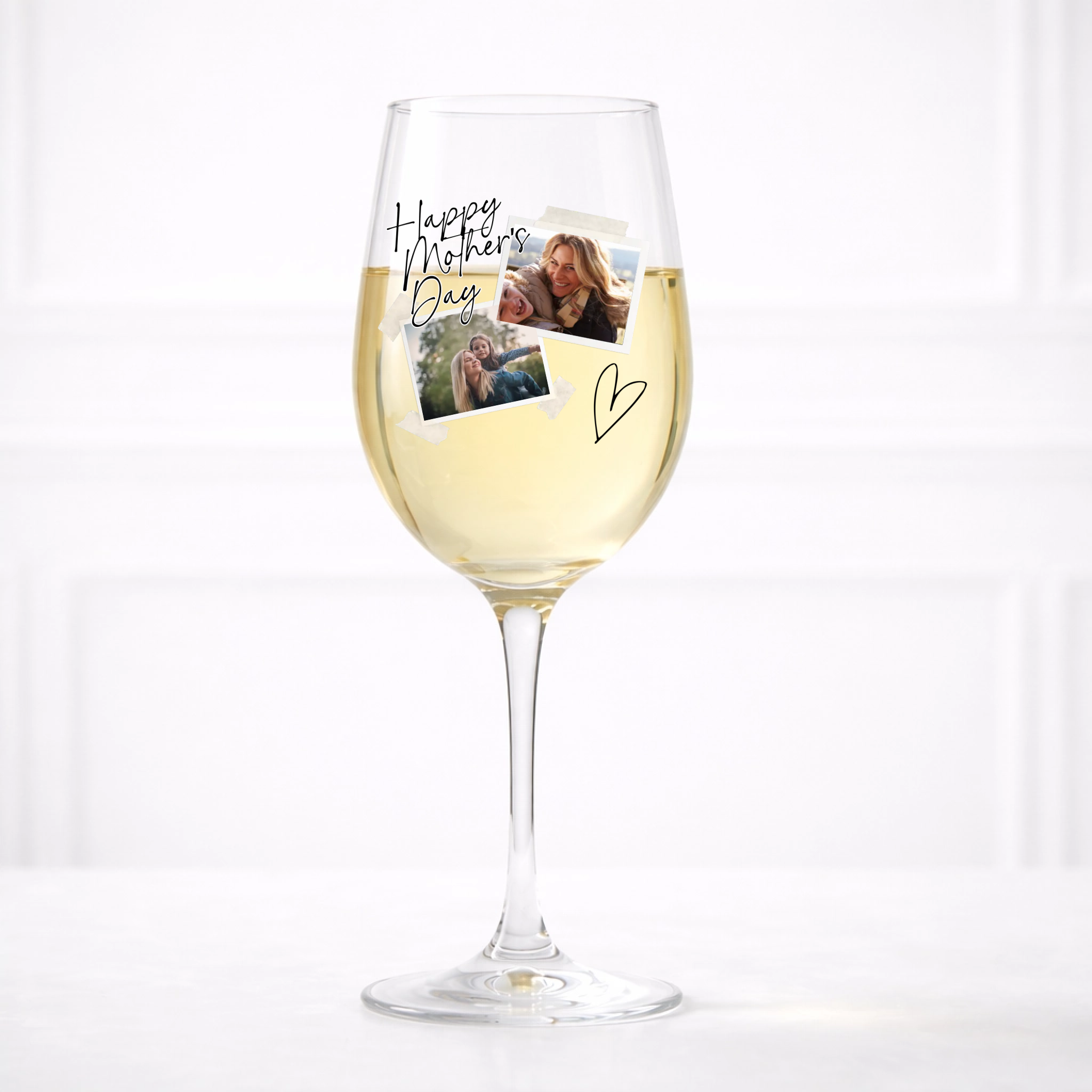 UVDTF  - Two Photo Mothers Day Wine Glass Decal