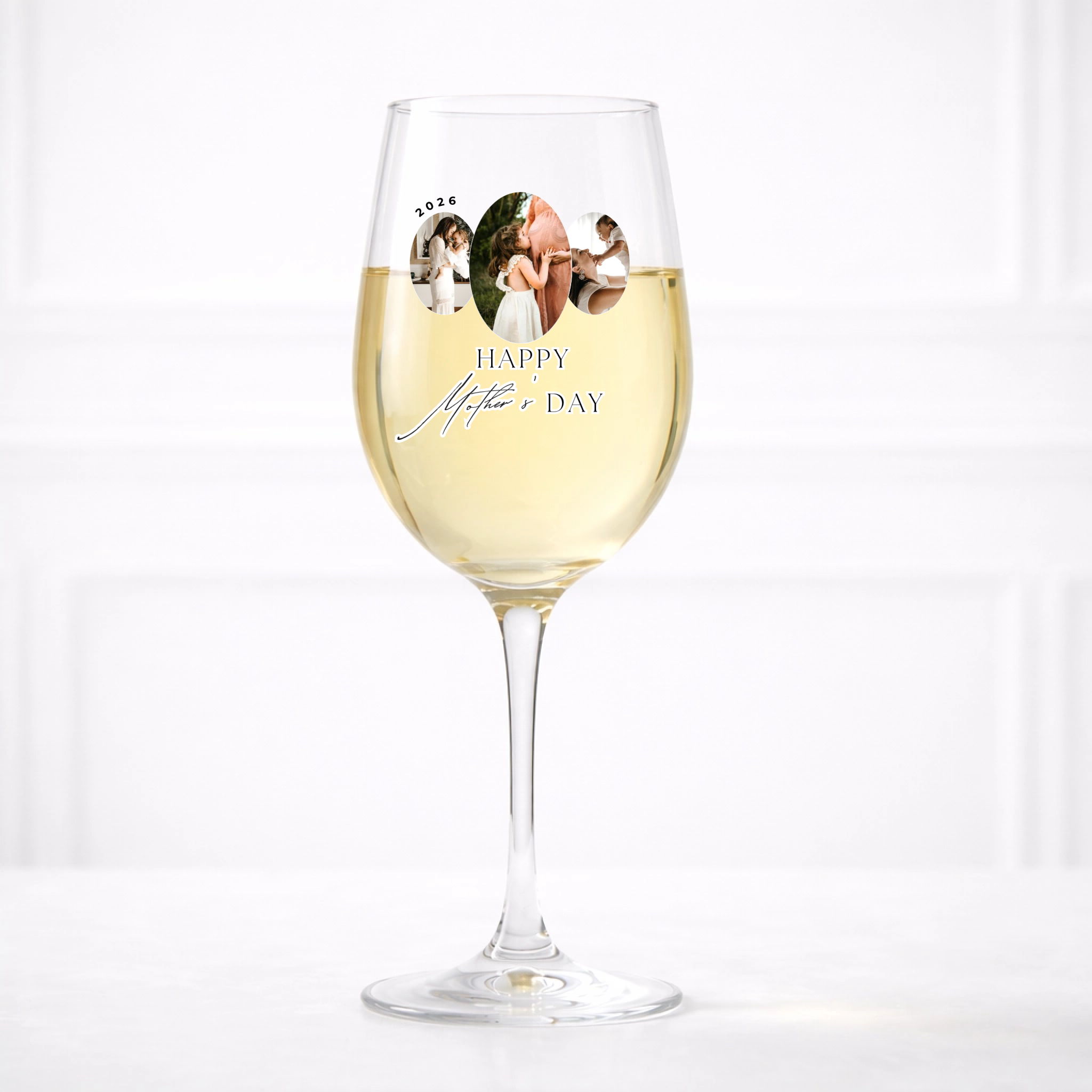 UVDTF  - Oval 3 Photo Mothers Day Wine Glass Decal