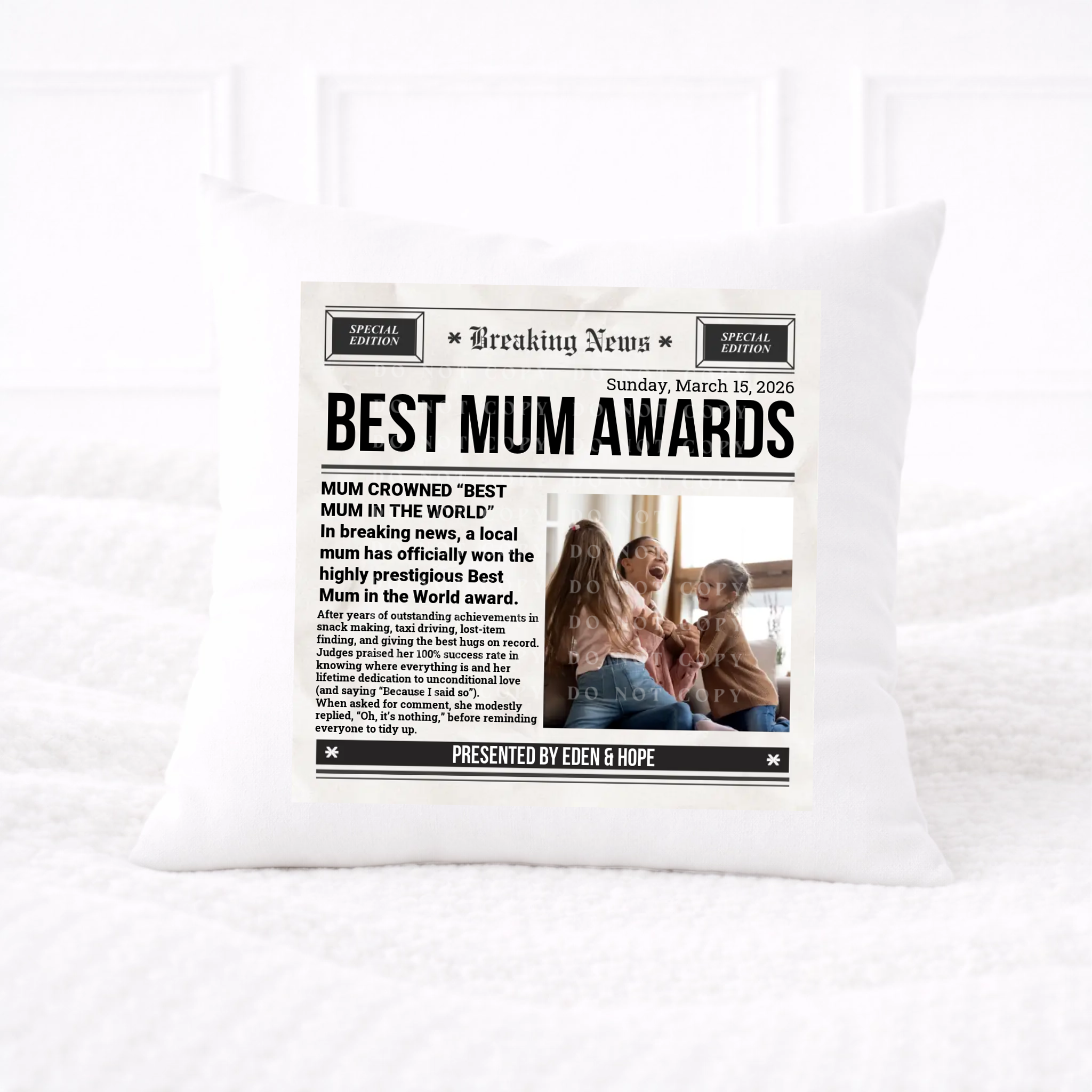 DTF - Breaking News Cushion Cover Decal