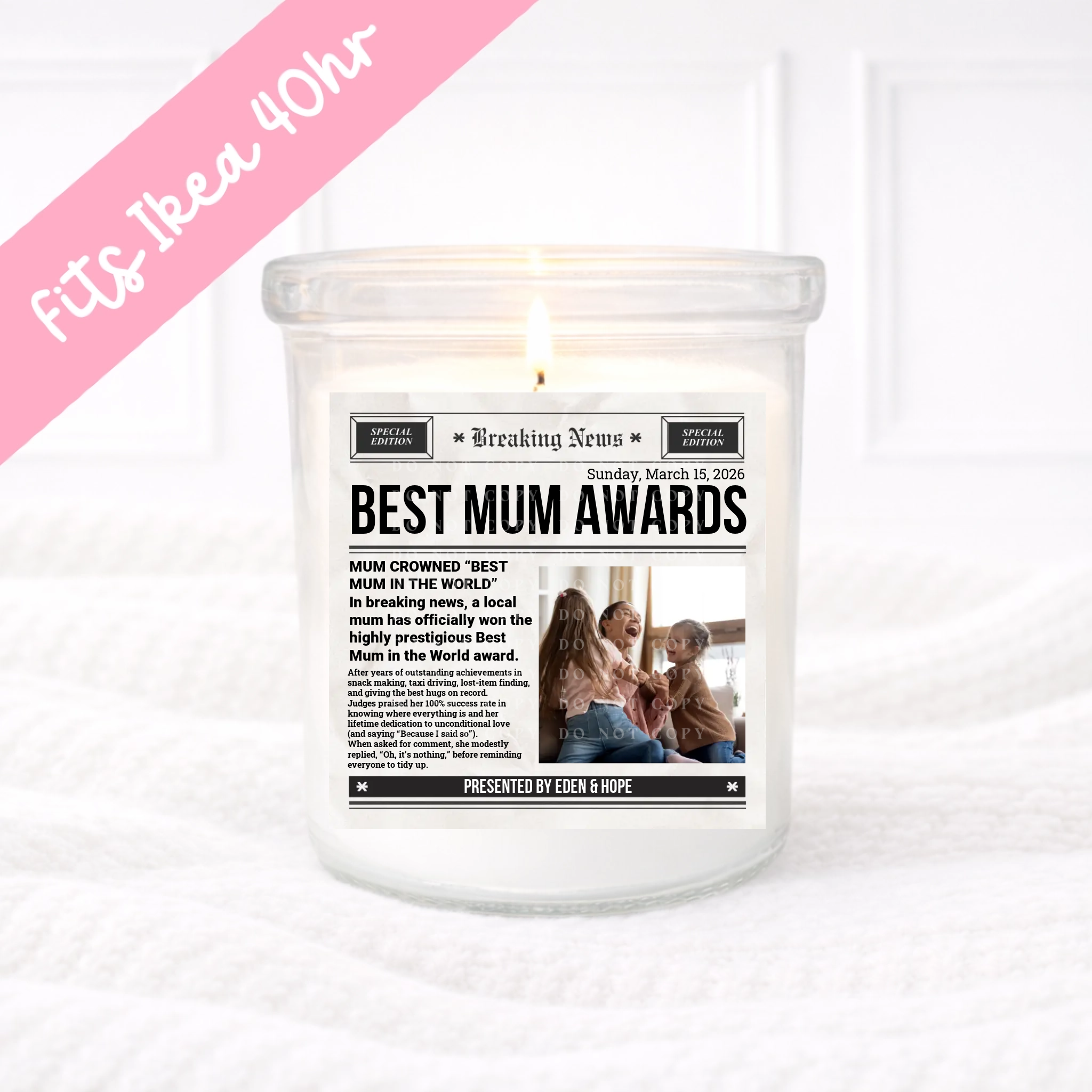 Breaking News - Candle Label