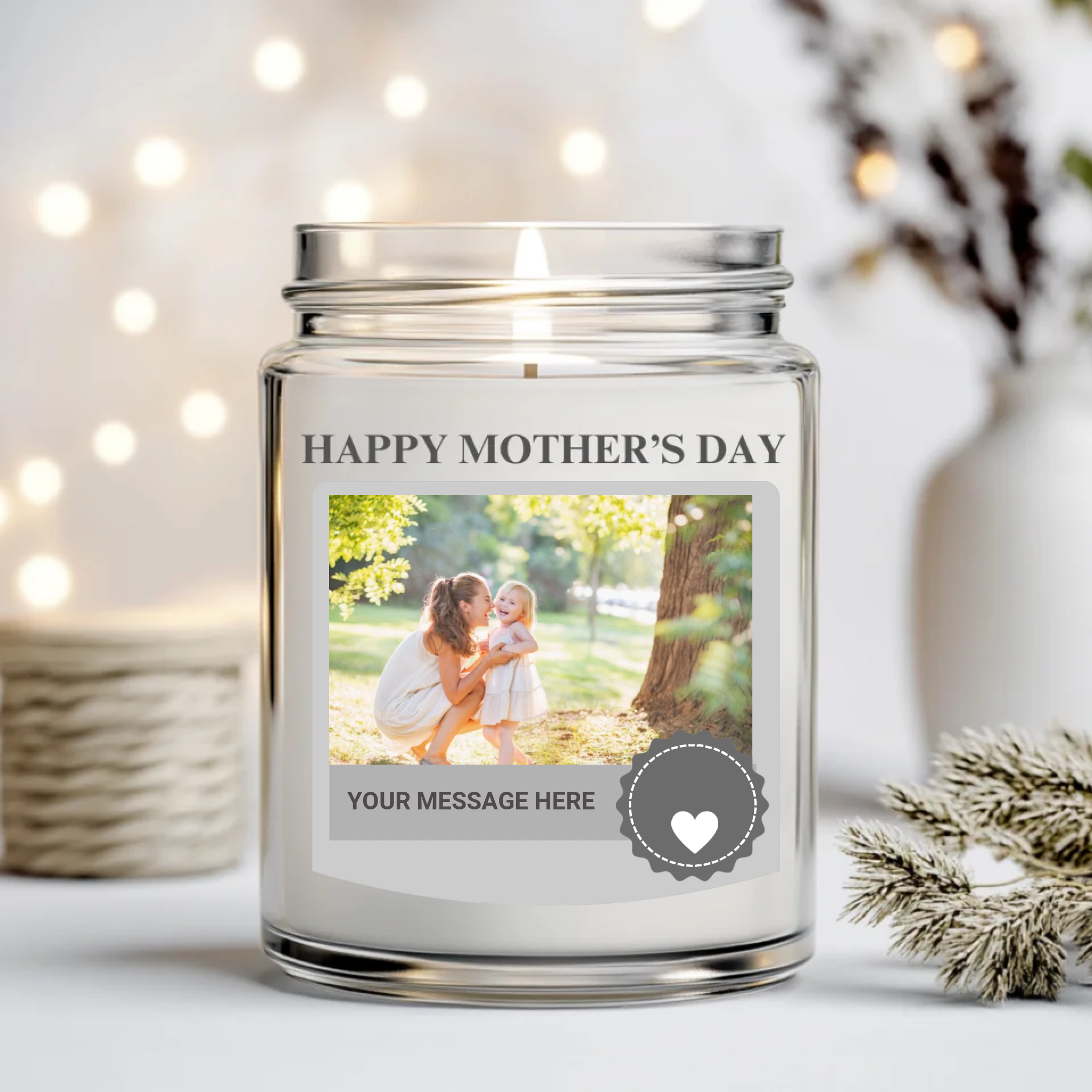 Happy Mothers Day Candle Label