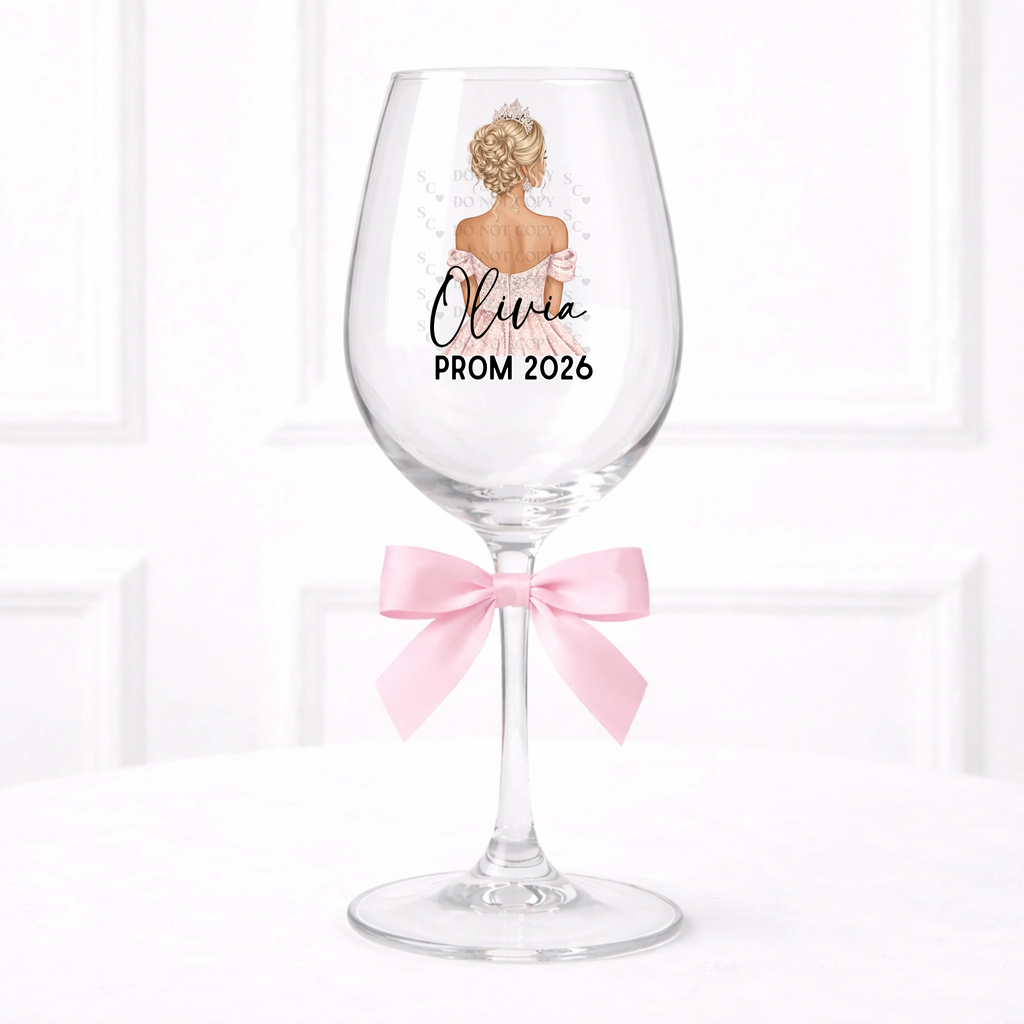 UVDTF  - Light Pink Prom Wine Glass Decal