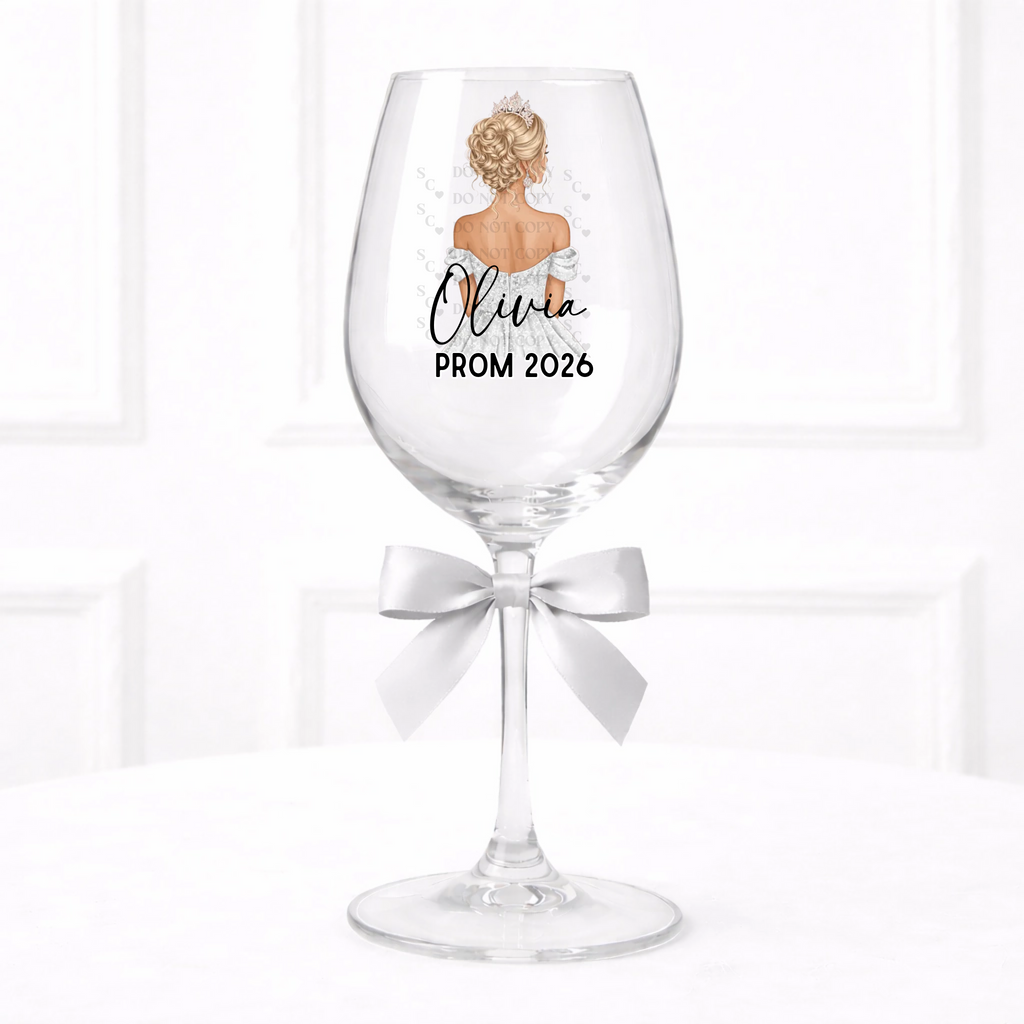 UVDTF  - Silver Prom Wine Glass Decal