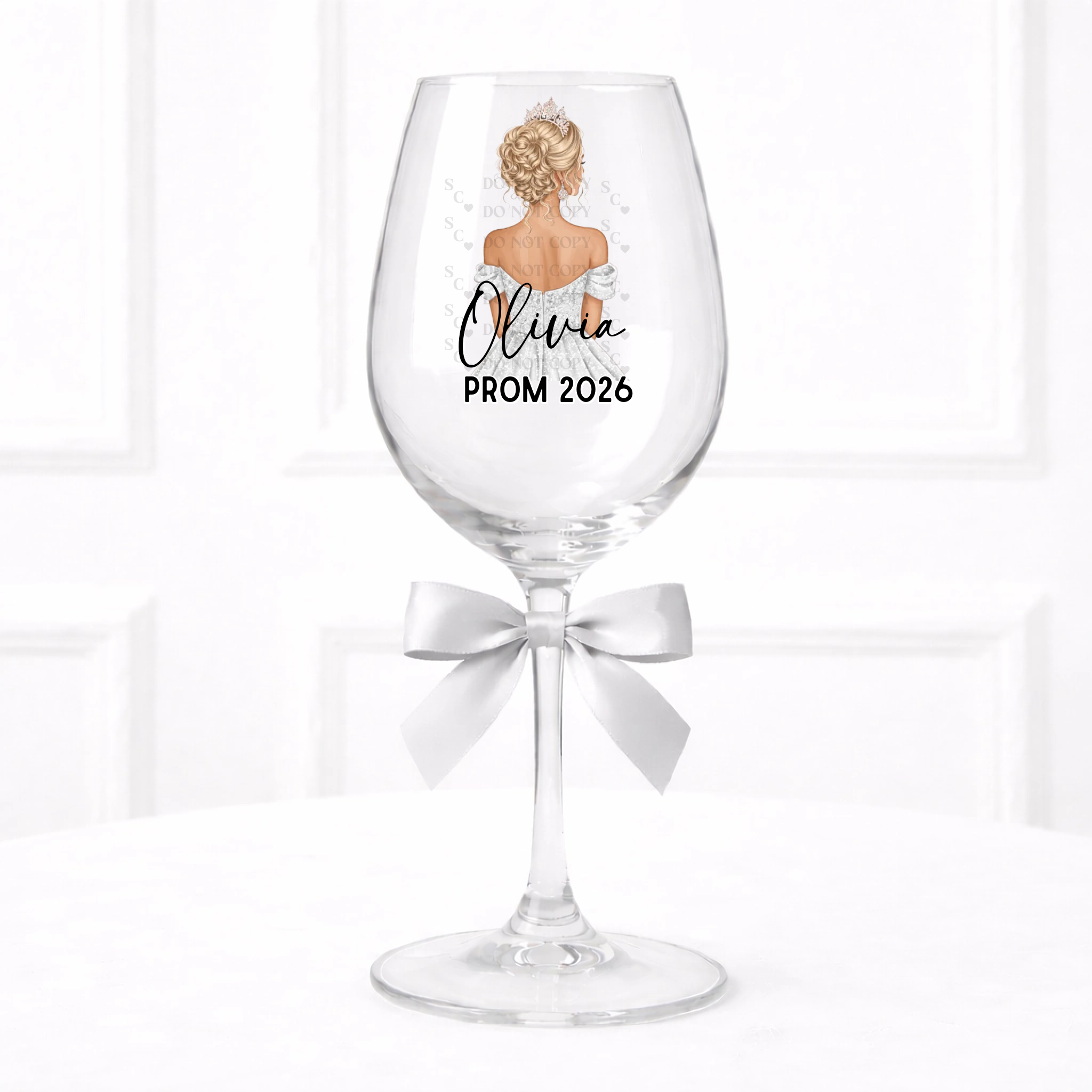 UVDTF  - Silver Prom Wine Glass Decal