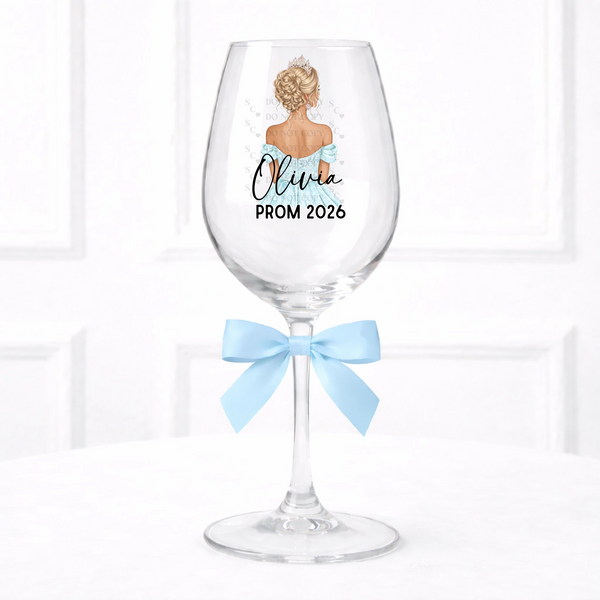 UVDTF  - Sky Blue Prom Wine Glass Decal