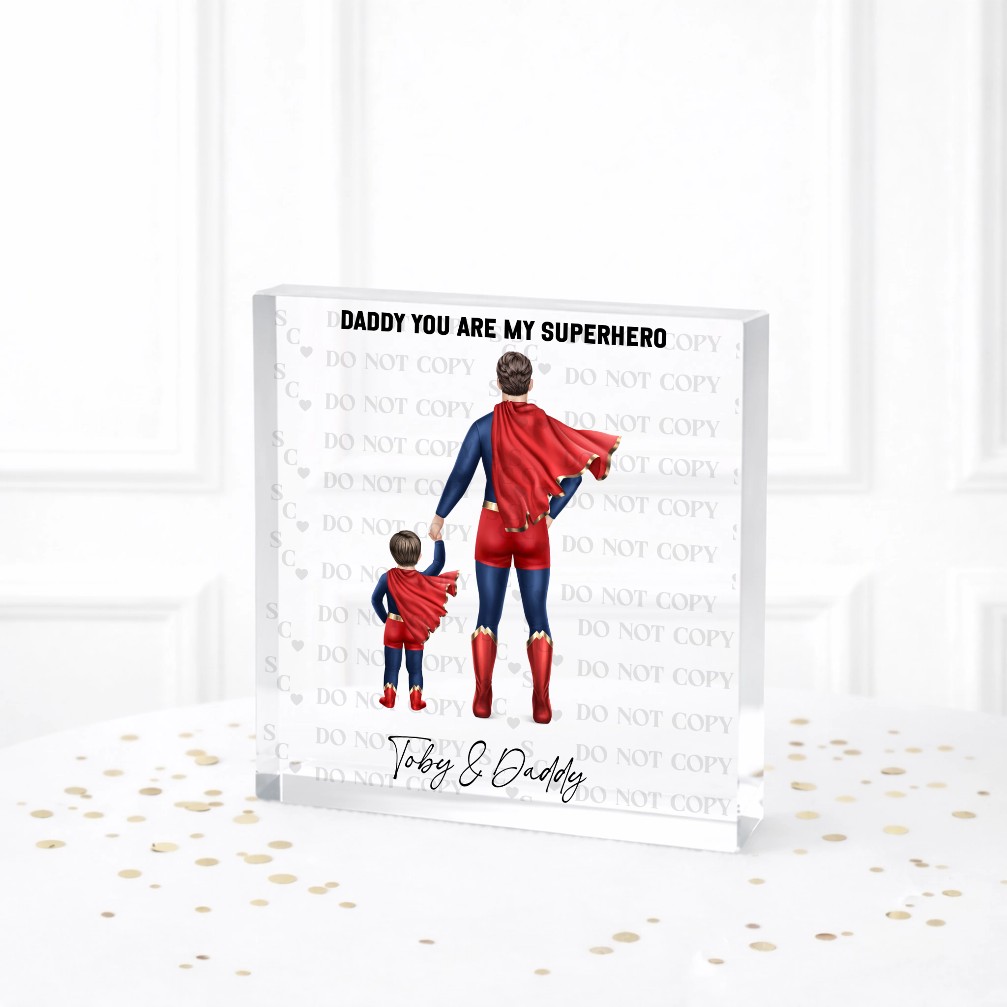 UVDTF - Daddy Superhero Acrylic Block Decal