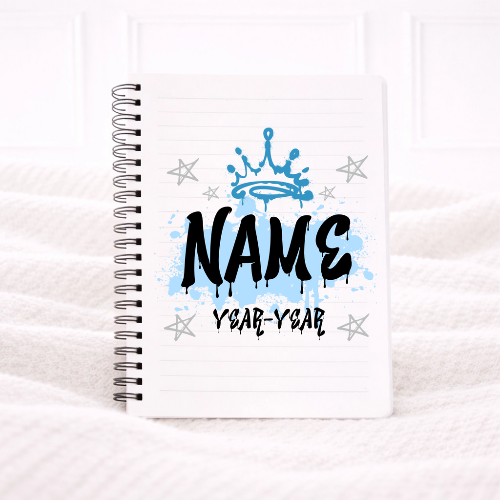 UVDTF -  Blue Graffiti Crown Notebook Decal