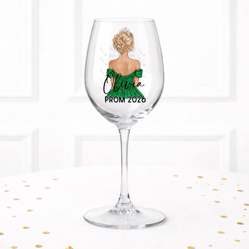 UVDTF  - Emerald Prom Wine Glass Decal