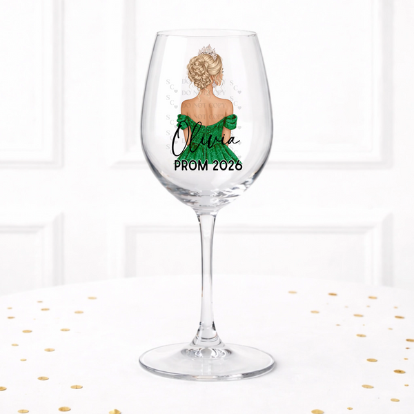 UVDTF  - Emerald Prom Wine Glass Decal