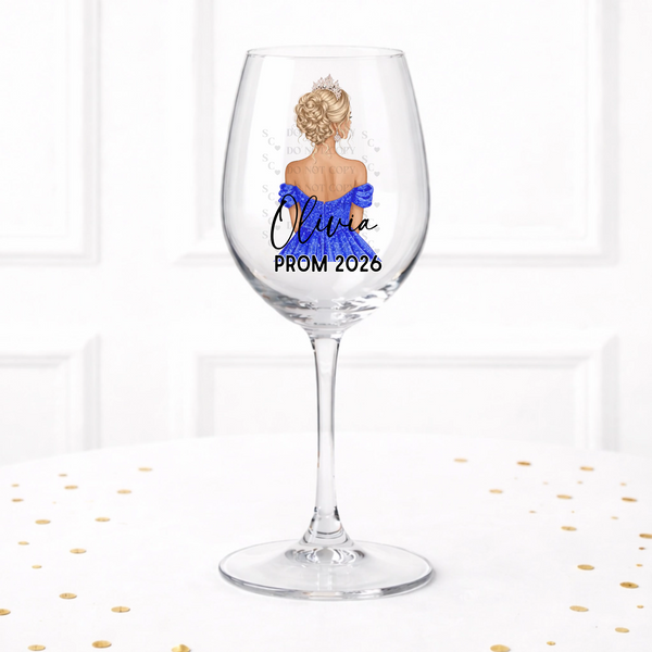 UVDTF  - Royal Blue Prom Wine Glass Decal