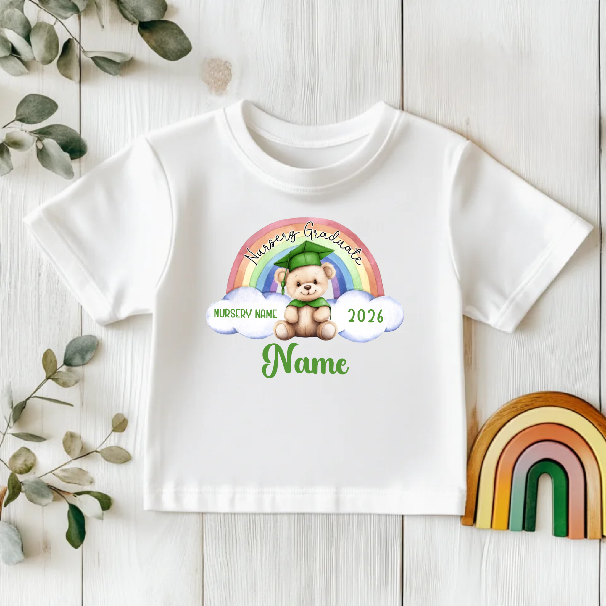 DTF - Nursery Graduate Green Rainbow Bear
