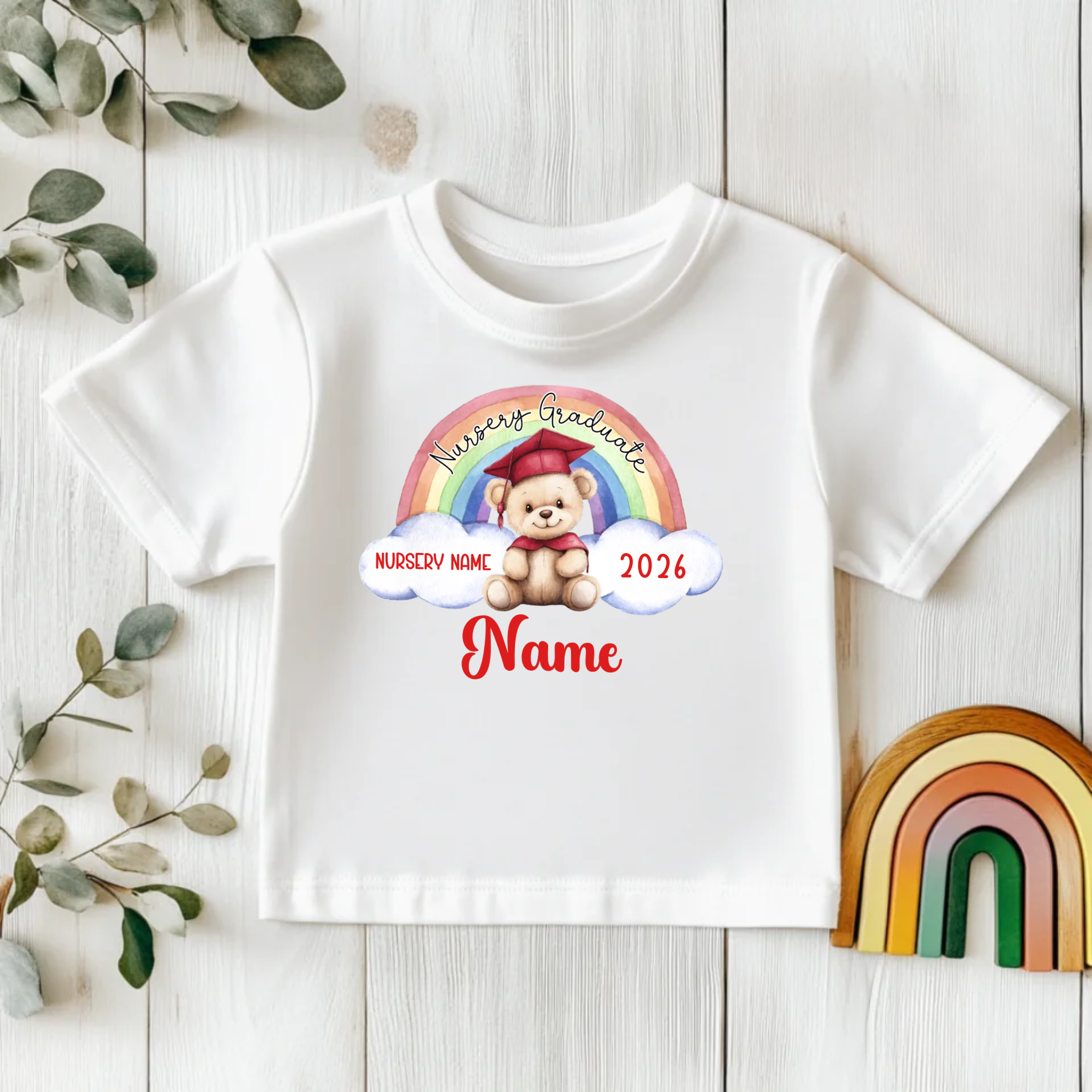 DTF - Nursery Graduate Red Rainbow Bear