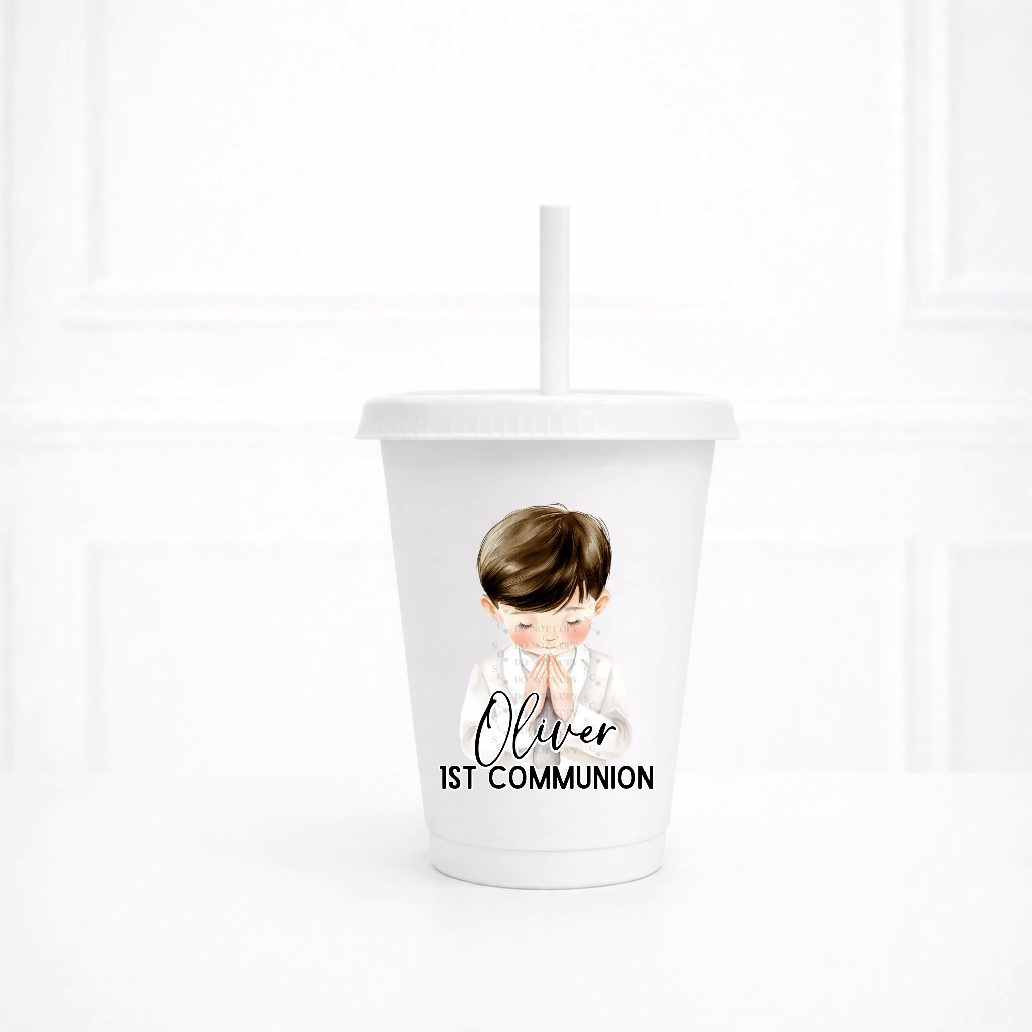 UVDTF  - Boy Holy Communion Pray Cold Cup