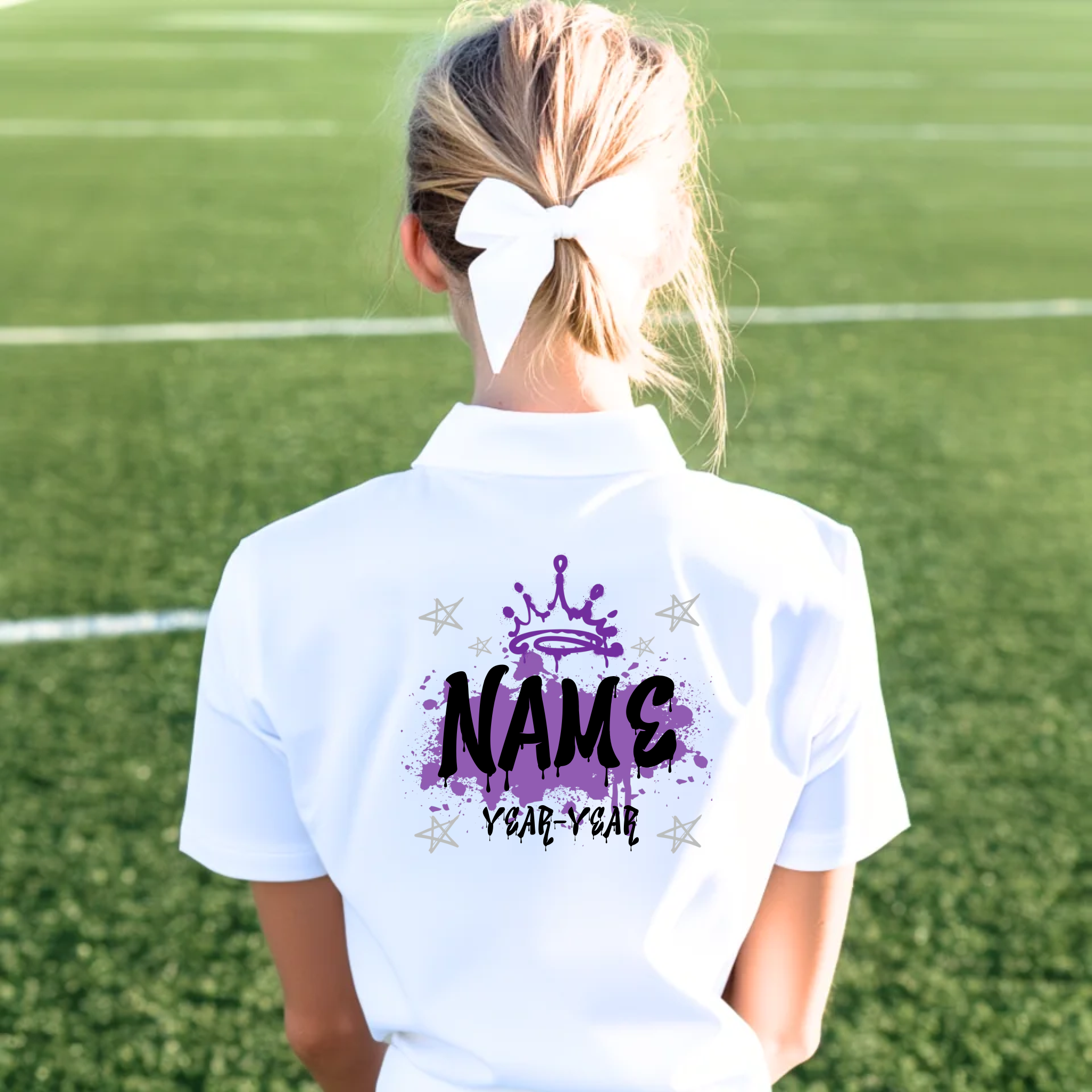 DTF School Shirt Leaver Decal - Purple Graffiti Crown