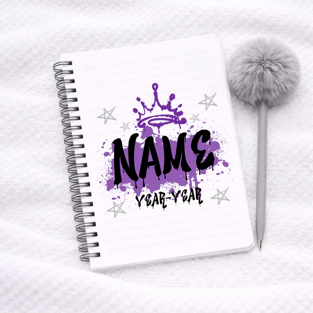 UVDTF -  Purple Graffiti Crown Notebook Decal