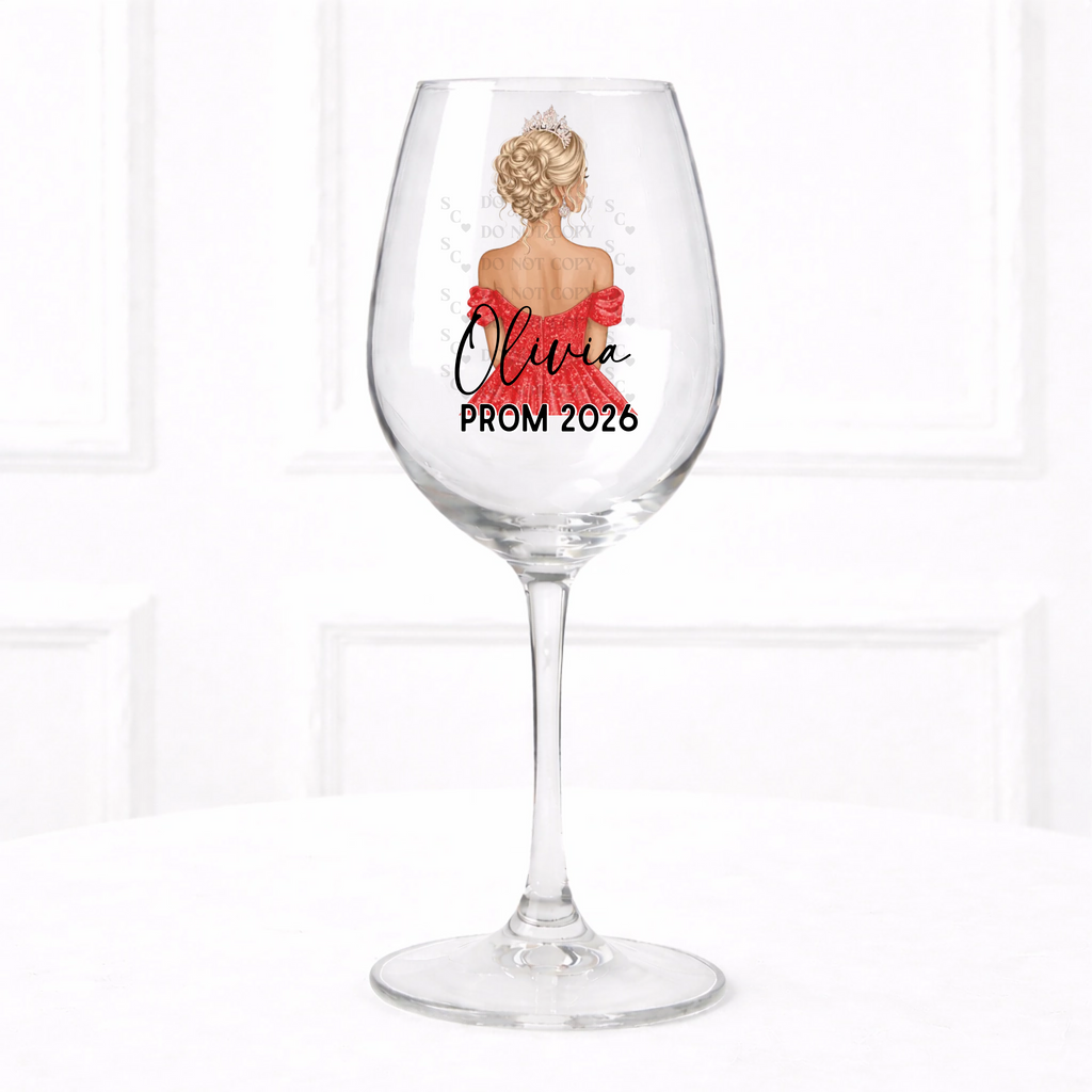 UVDTF  - Royal Red Prom Wine Glass Decal