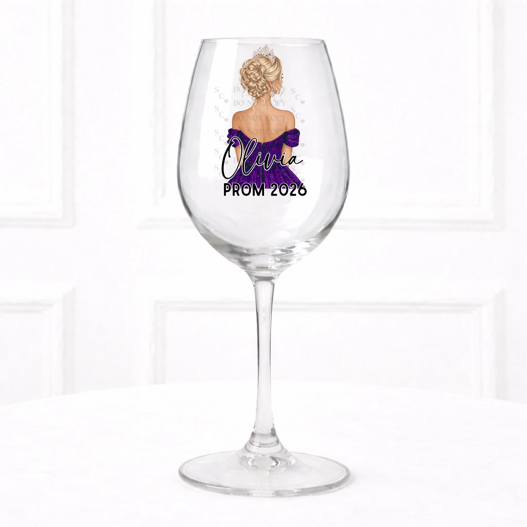 UVDTF  - Purple Prom Wine Glass Decal