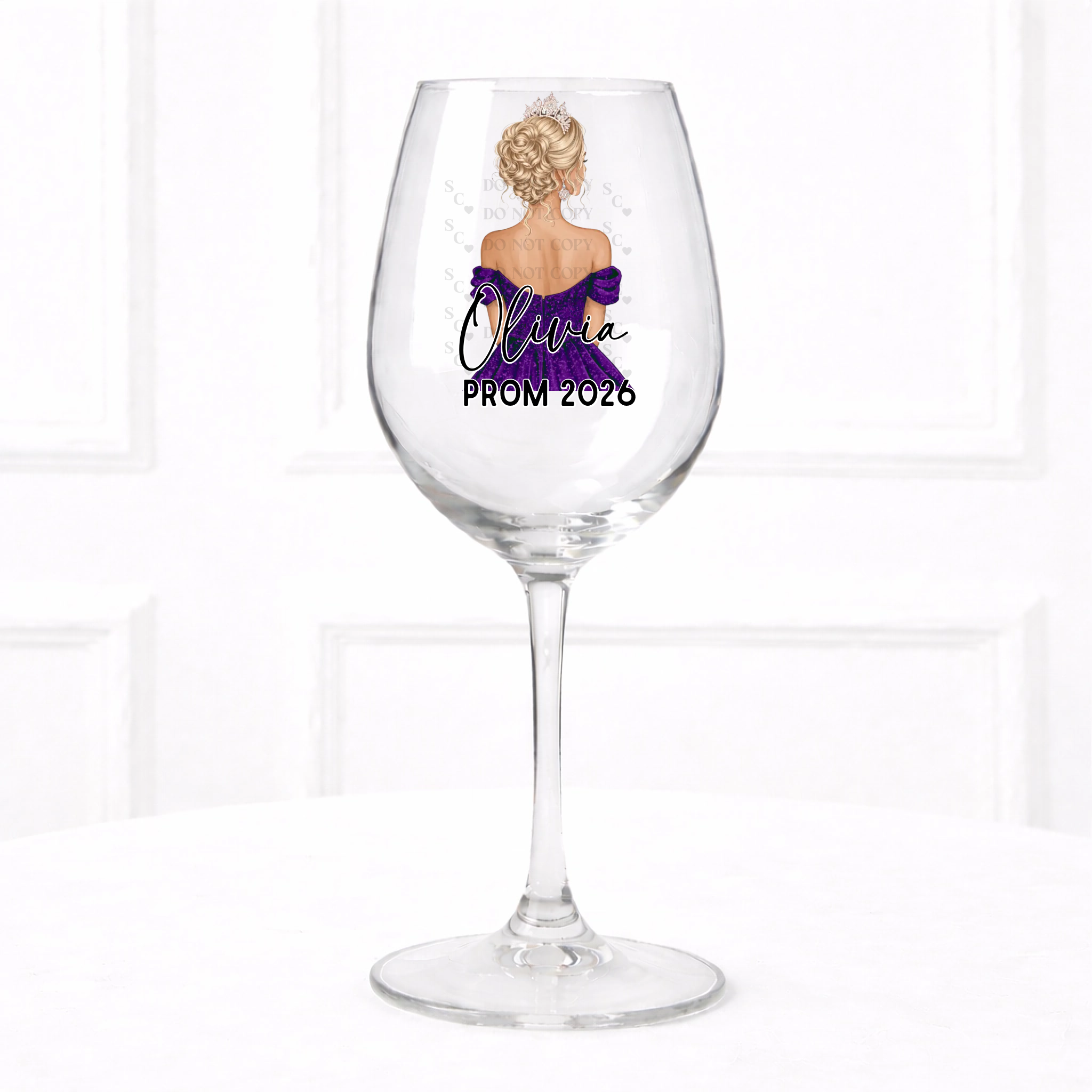 UVDTF  - Purple Prom Wine Glass Decal