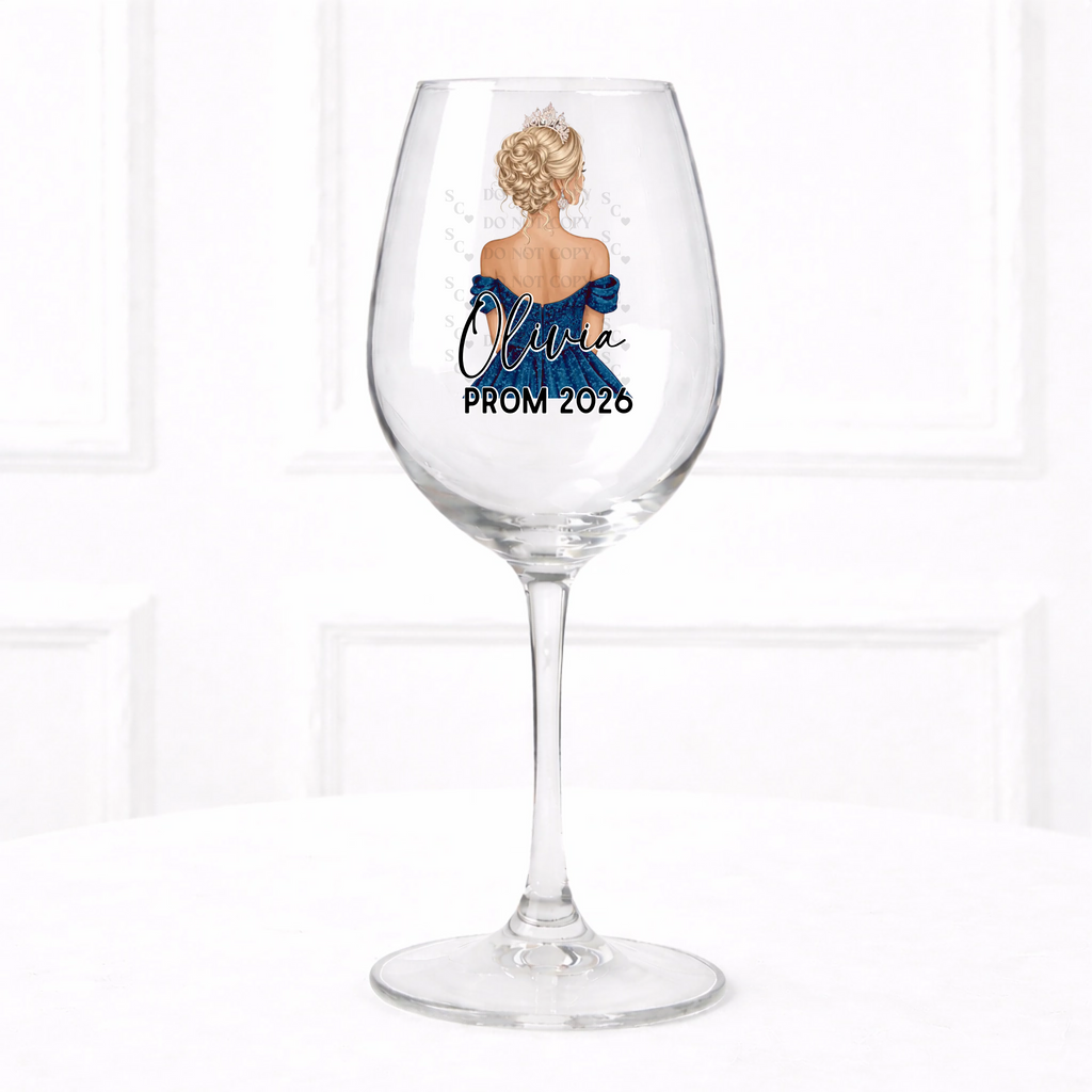 UVDTF  - Navy Prom Wine Glass Decal