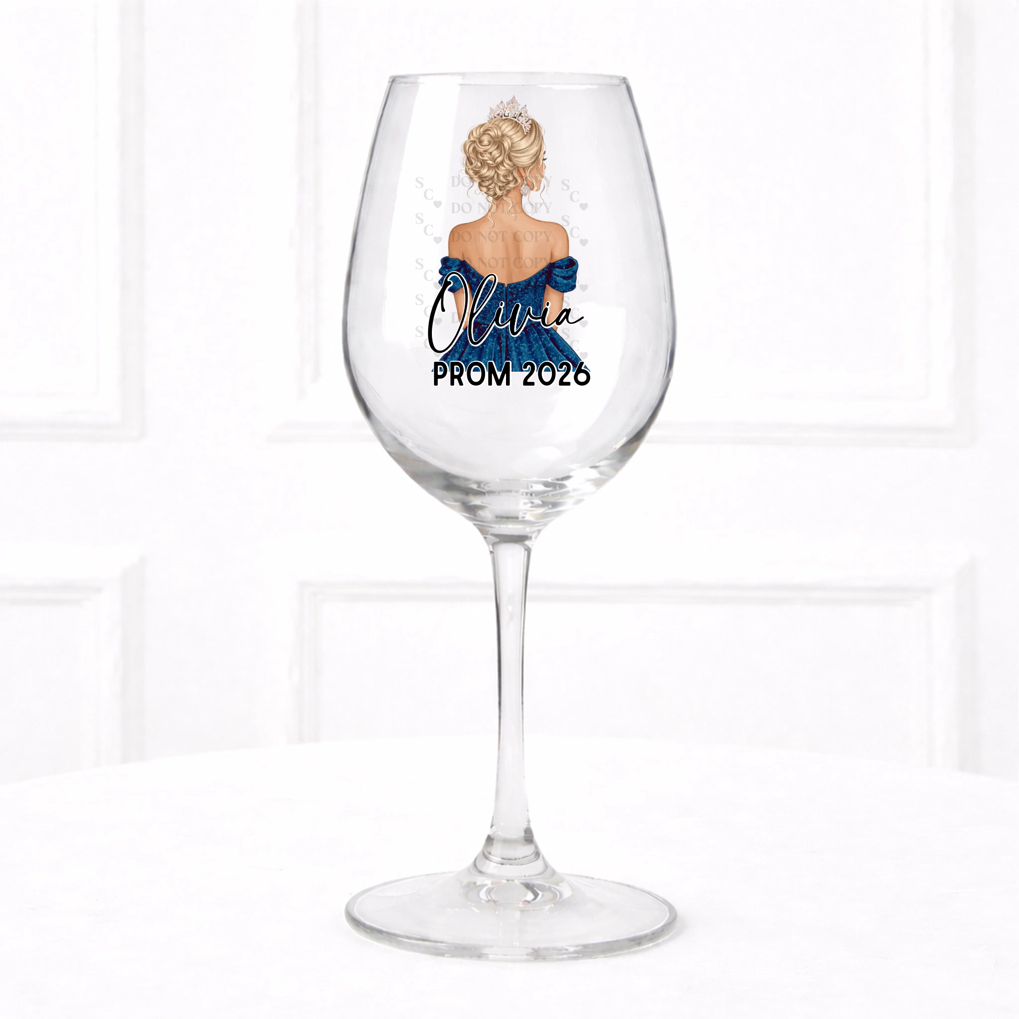 UVDTF  - Navy Prom Wine Glass Decal