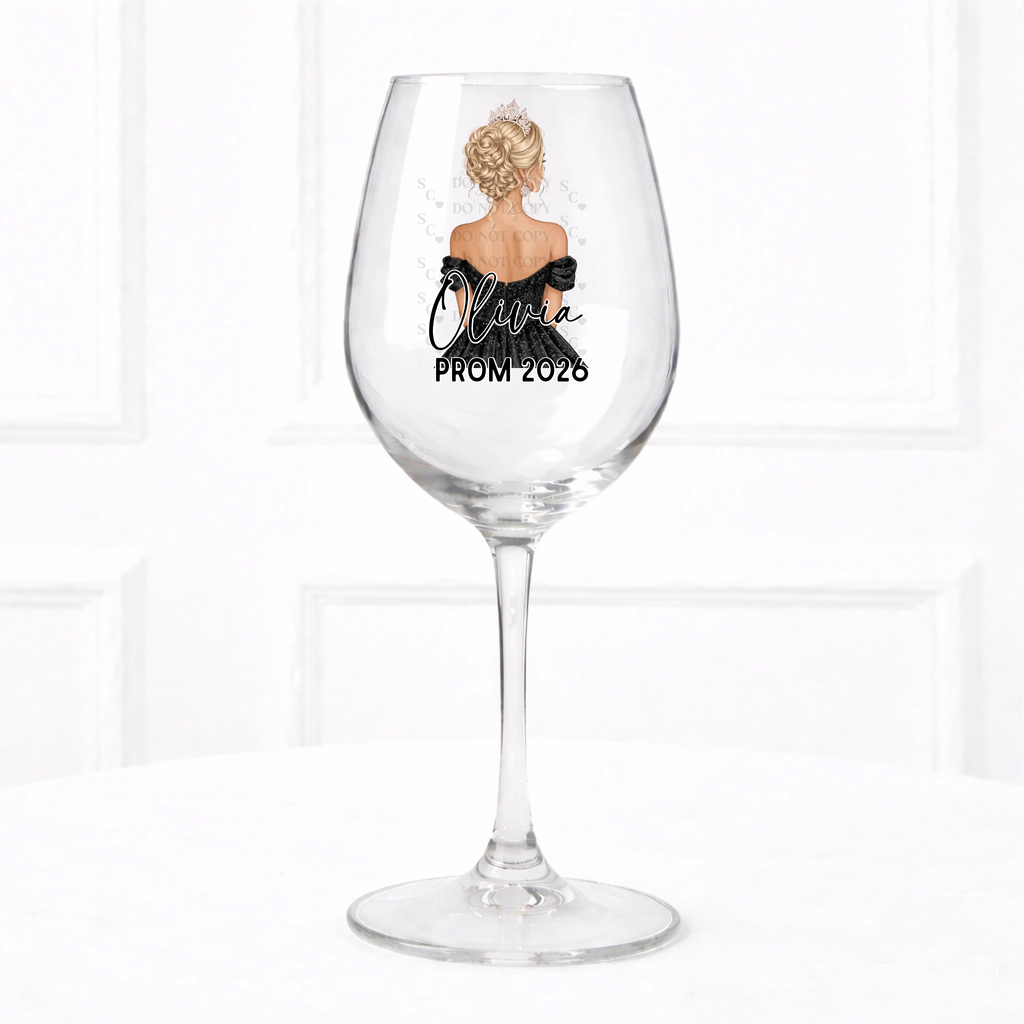UVDTF  - Black Prom Wine Glass Decal