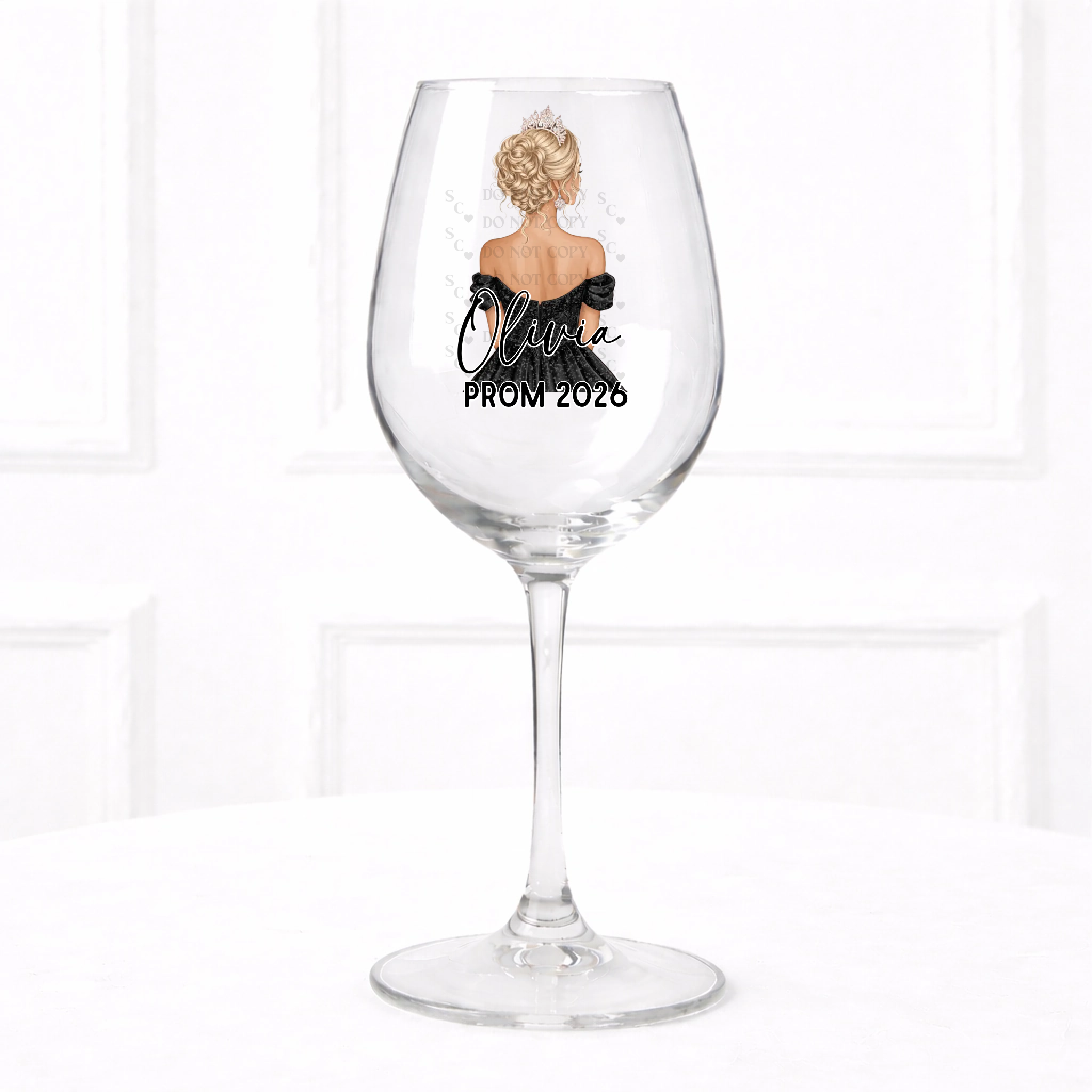 UVDTF  - Black Prom Wine Glass Decal