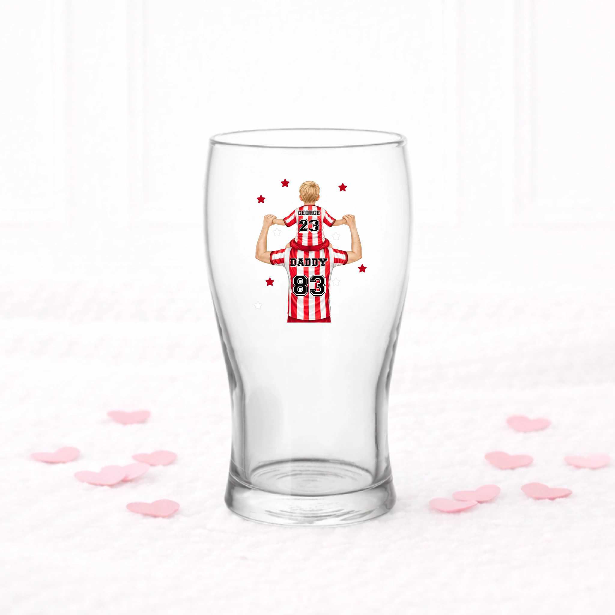 UVDTF  - Man and Boy Football Pint Glass Decal
