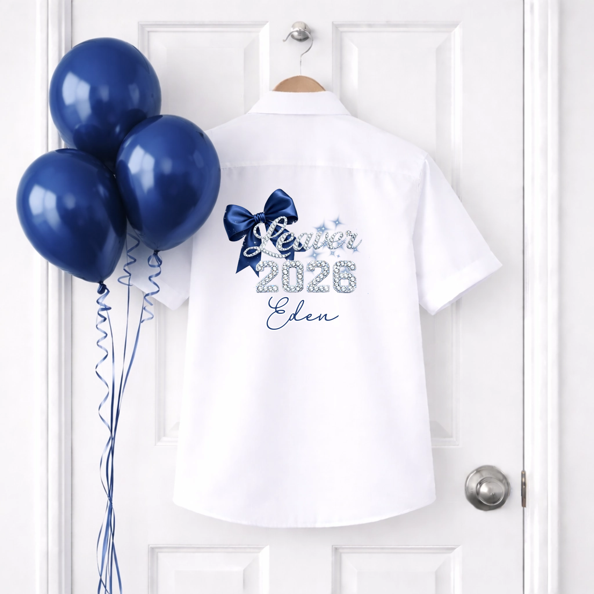 DTF School Shirt Leaver Decal -  Navy Bow