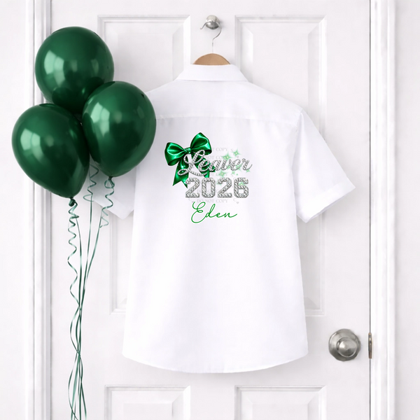 DTF School Shirt Leaver Decal -  Emerald Bow