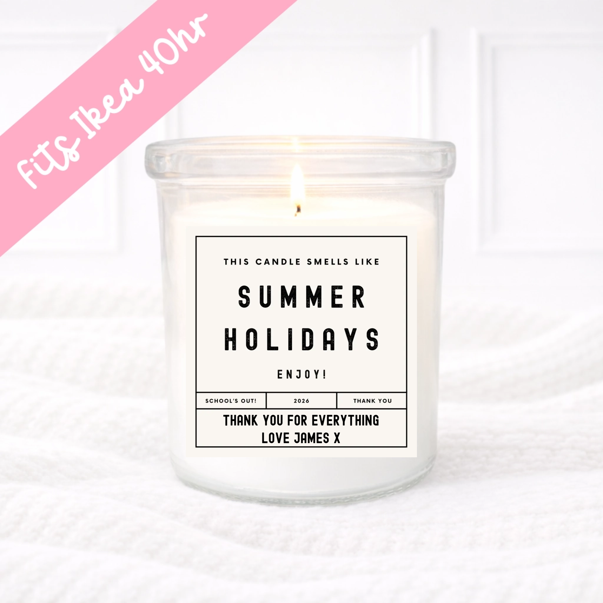 Smells Like Summer Holidays - Teachers Candle Label