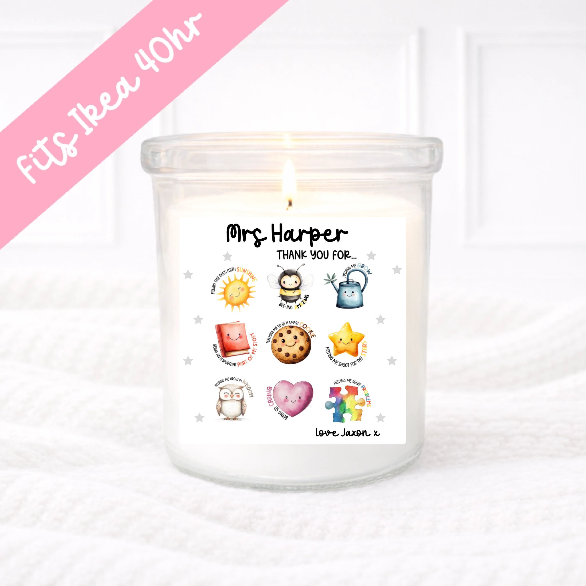 Thank you for.. - Teachers Candle Label
