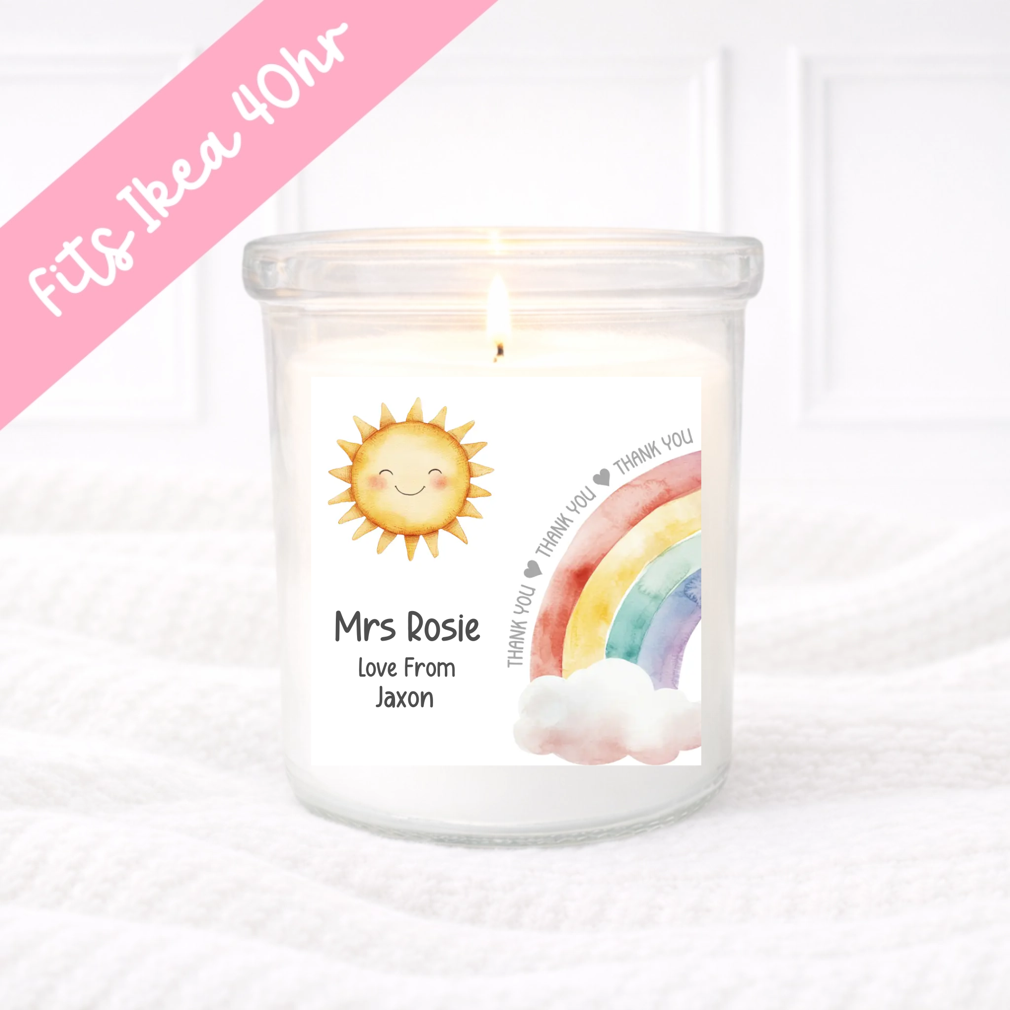 Thank you Sunshine - Teachers Candle Label