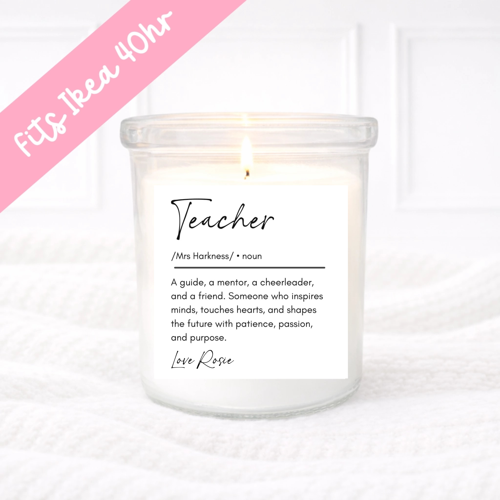 Teacher Noun - Teachers Candle Label