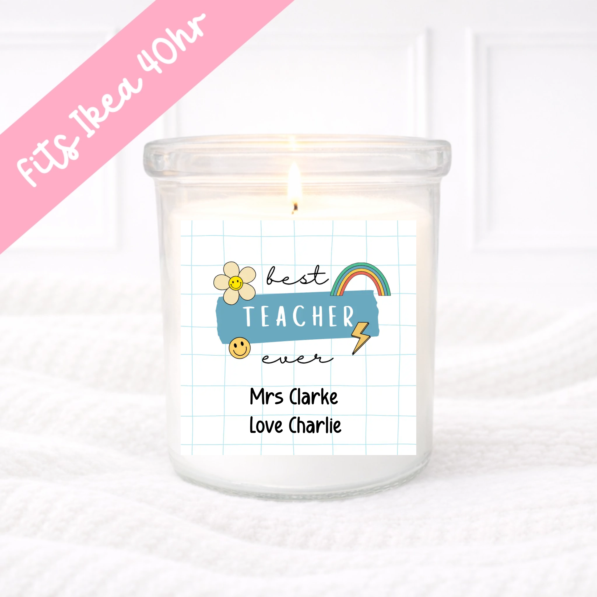 Notebook Style - Teachers Candle Label