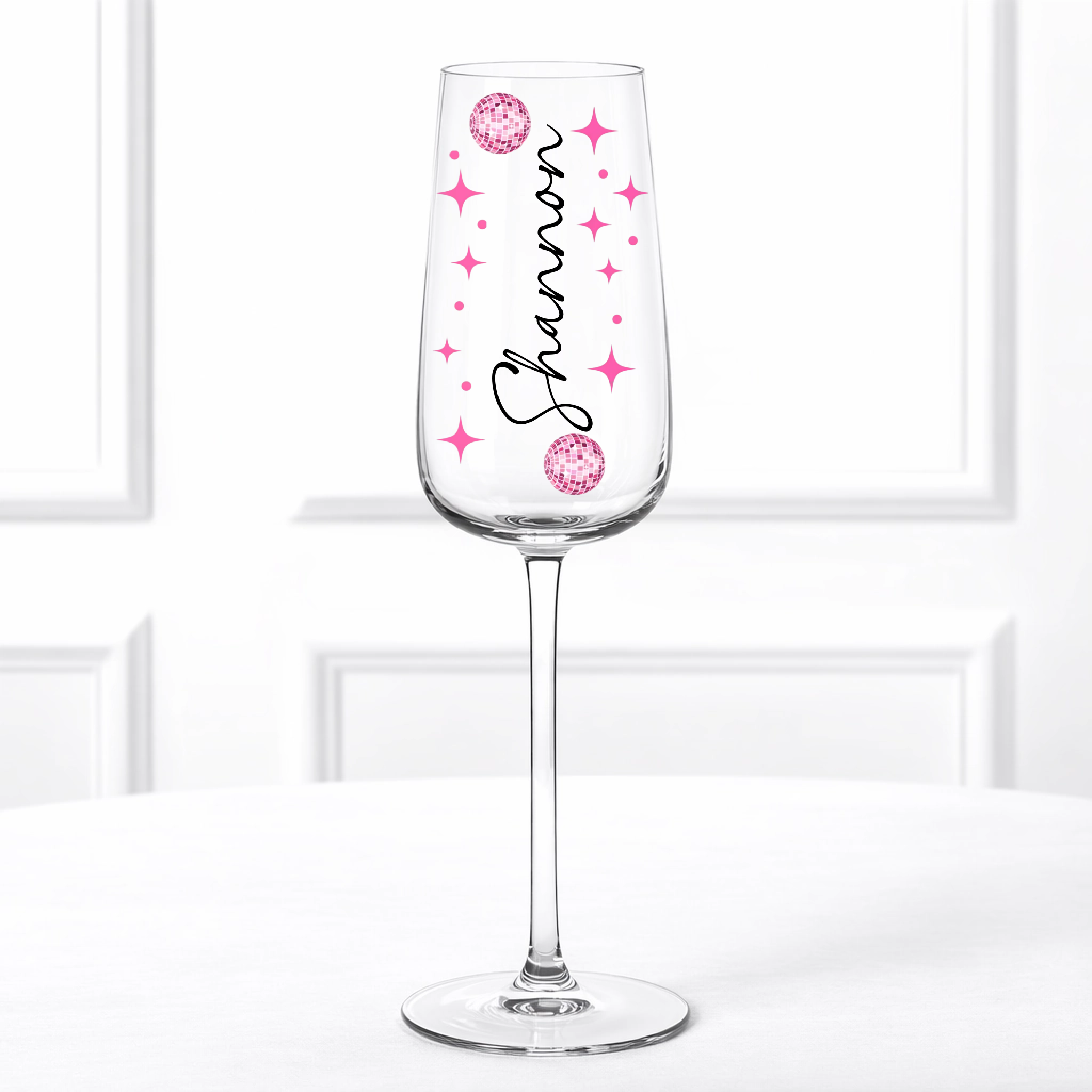 UVDTF  -Disco Hen Do Glass Name Decal