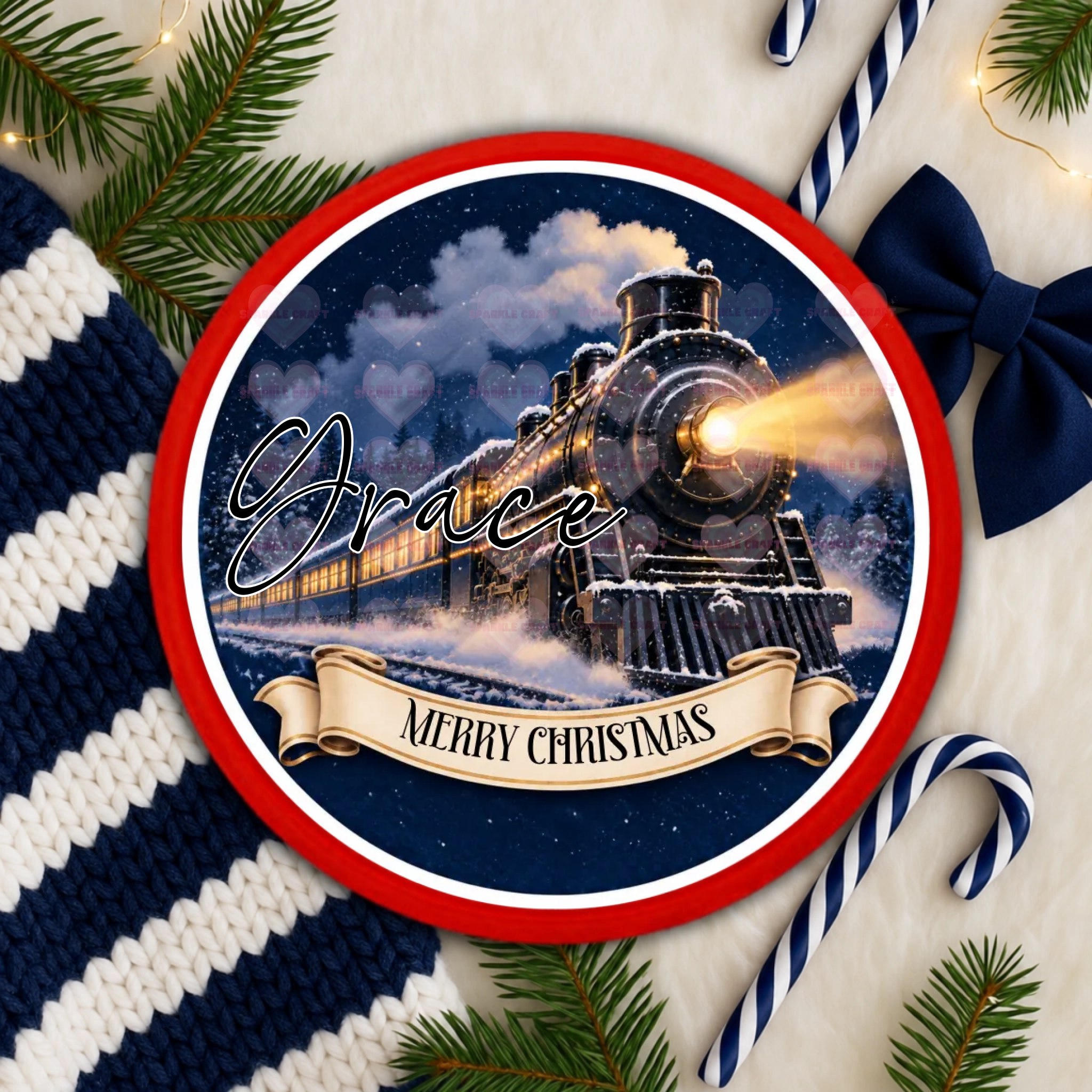 Chocolate Tub Decal - Navy Train