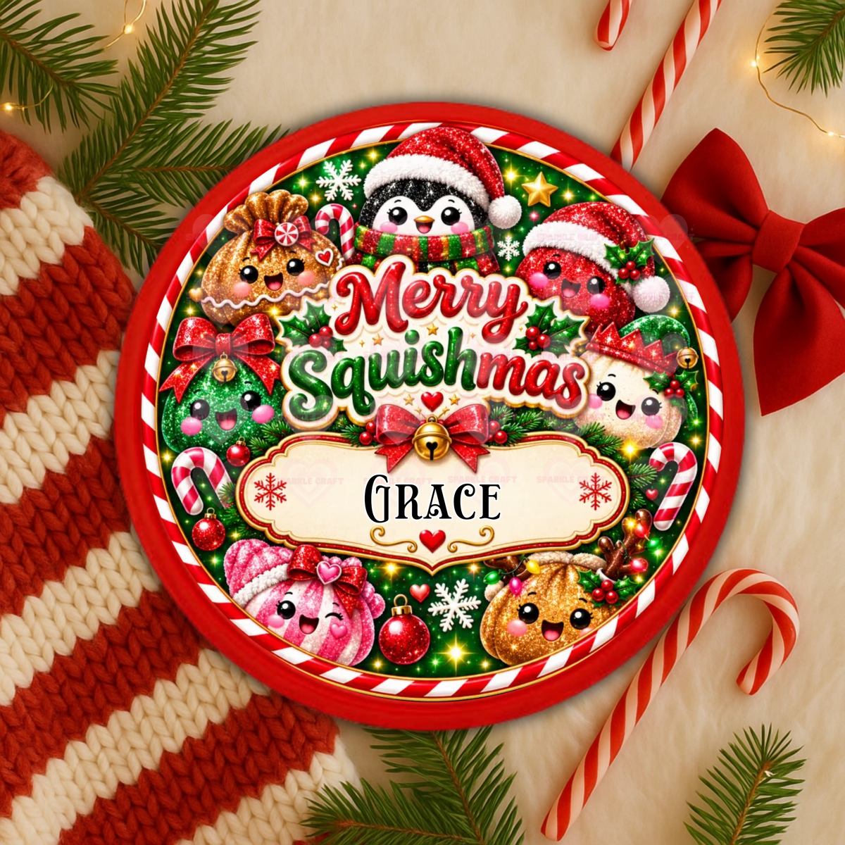 Chocolate Tub Decal - Merry Squishmas