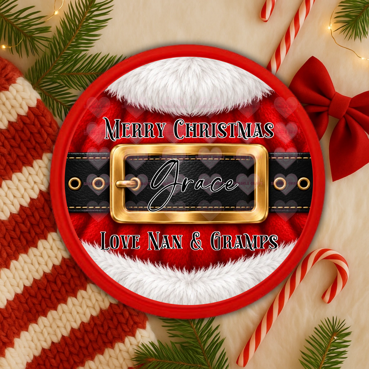 Chocolate Tub Decal - Santa Belt