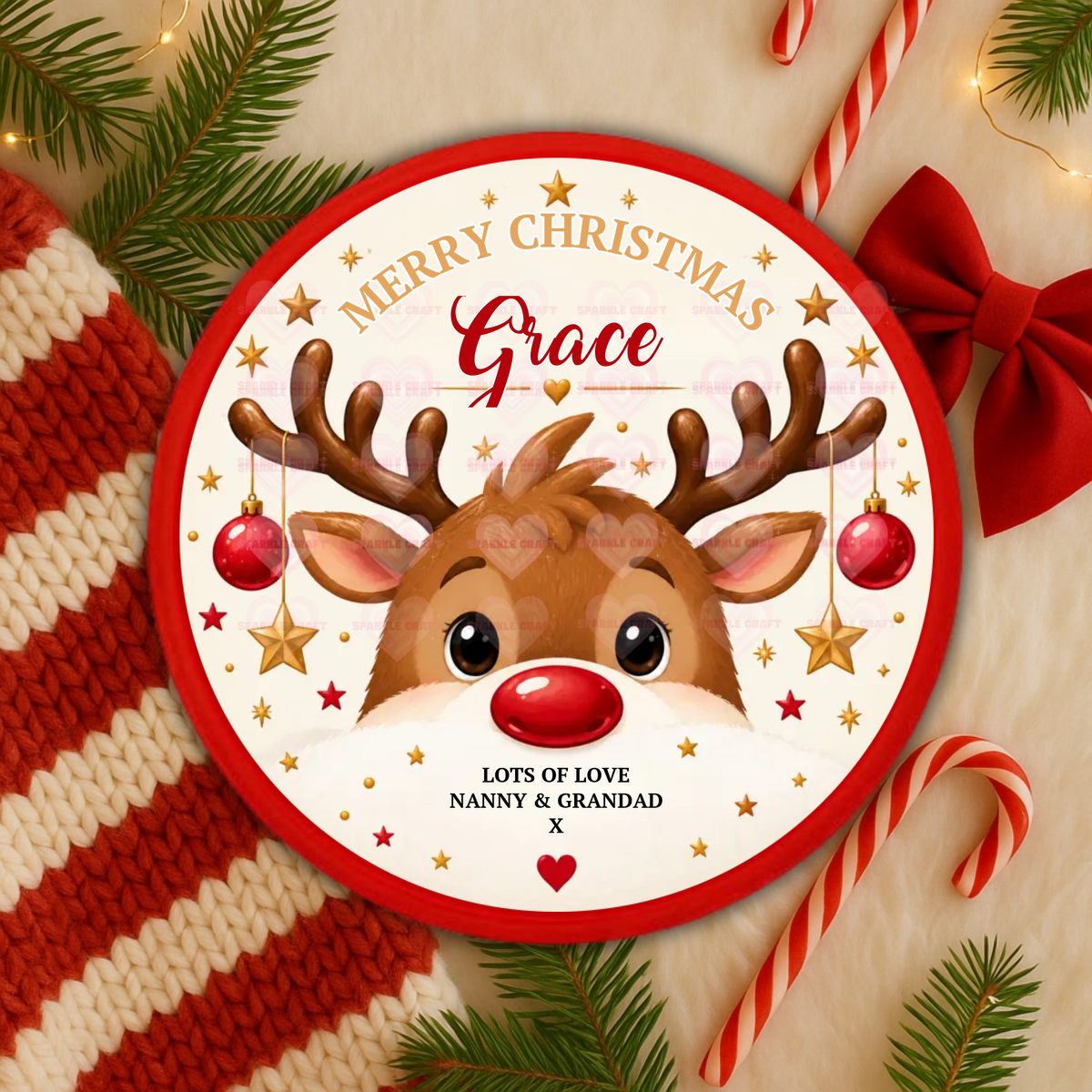 Chocolate Tub Decal - Reindeer