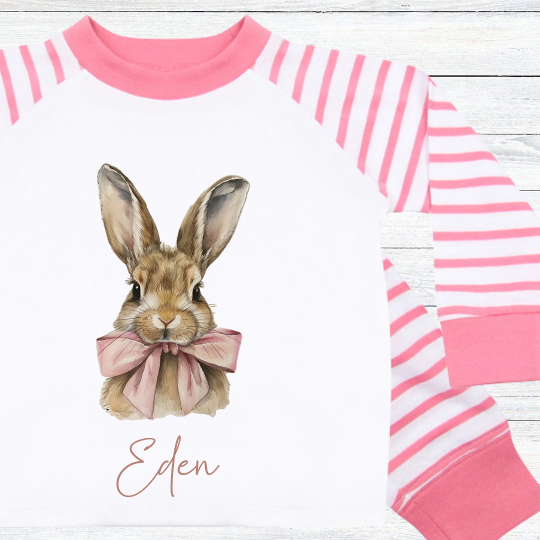 DTF - Pink Bow Bunny Pyjamas