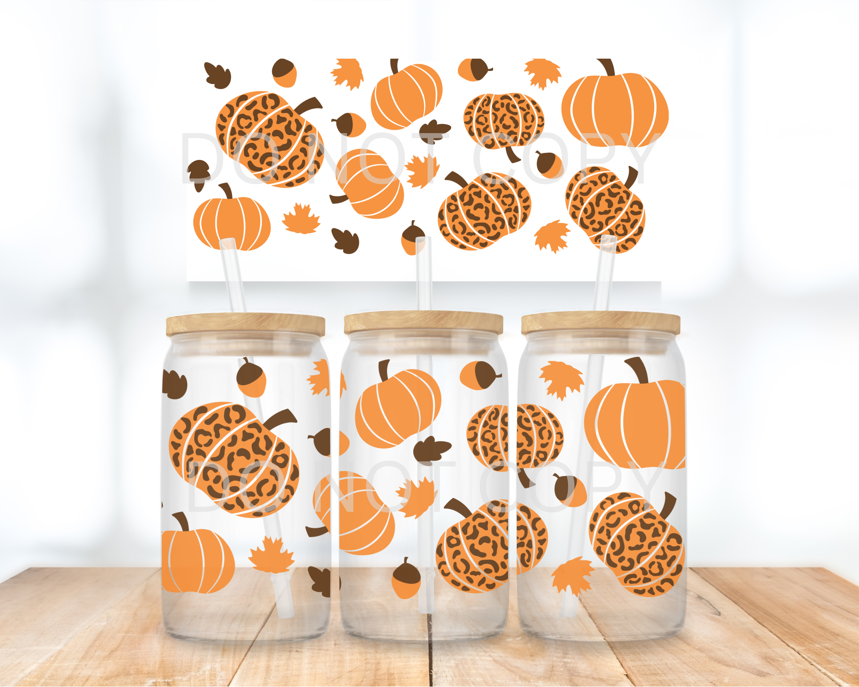 UVDTF - Autumn Leopard Pumpkins & Acorns