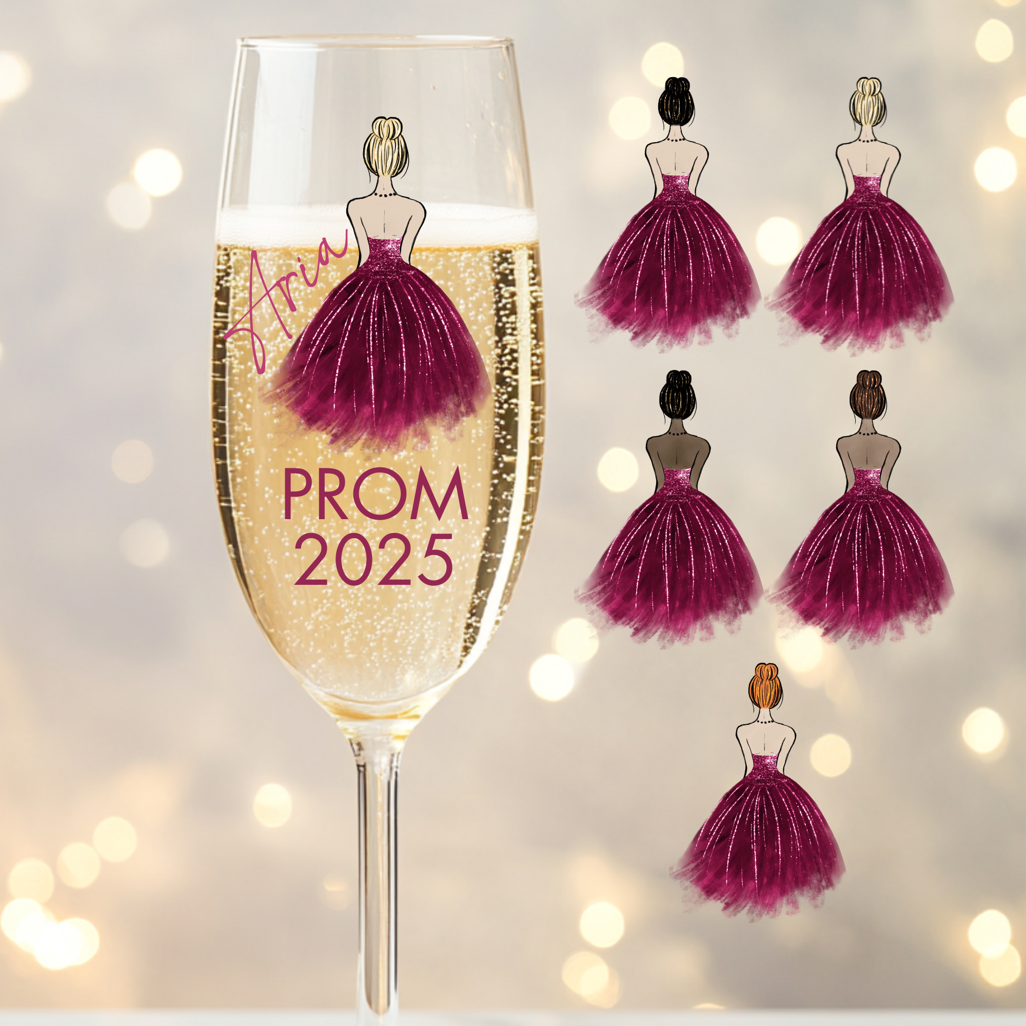 UVDTF - Prom Dress Burgundy