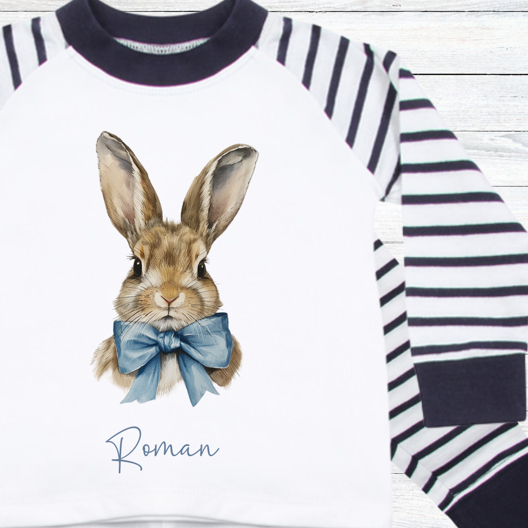DTF - Blue Bow Bunny Pyjamas