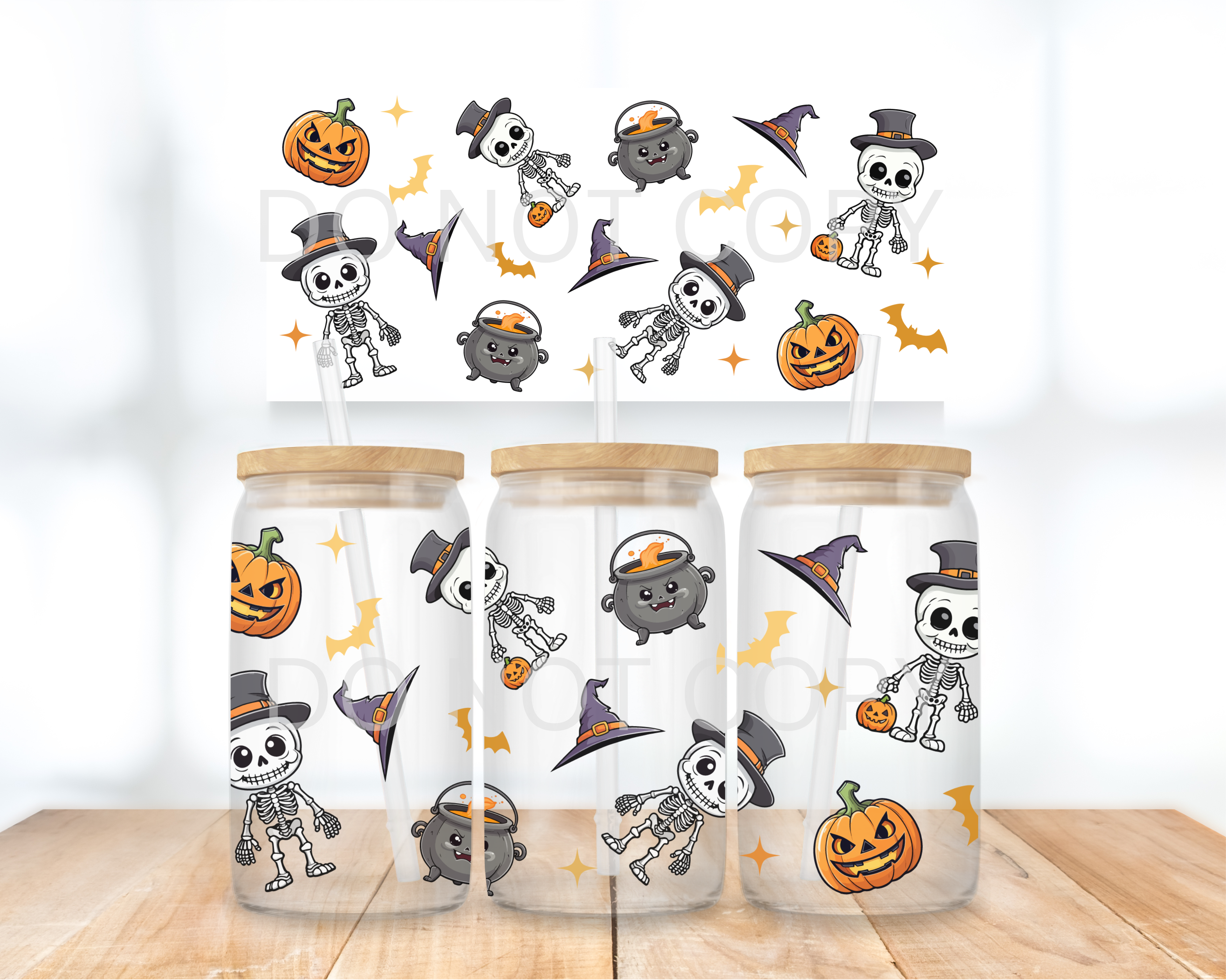 UVDTF - Skeleton Boy 16oz Can glass wrap