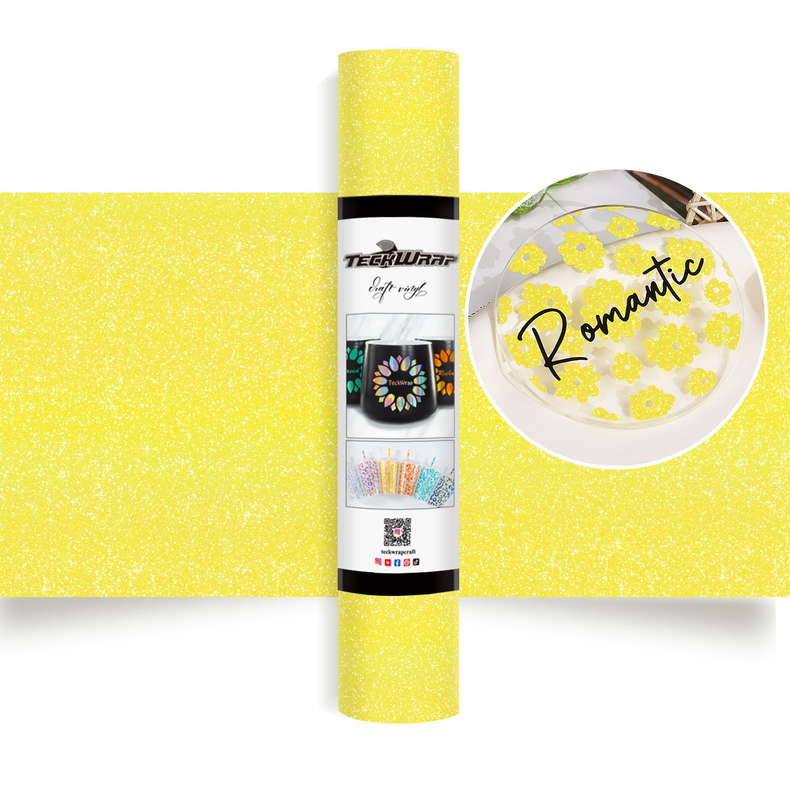 Teckwrap Colourful Glitter - Lemon