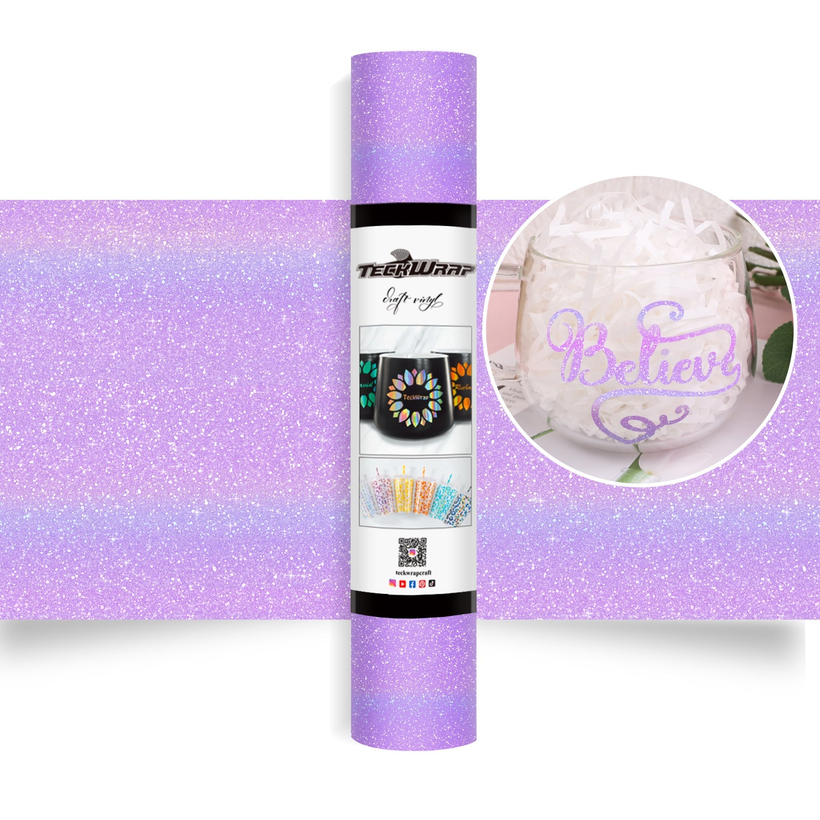 Teckwrap Colourful Glitter - Lilac