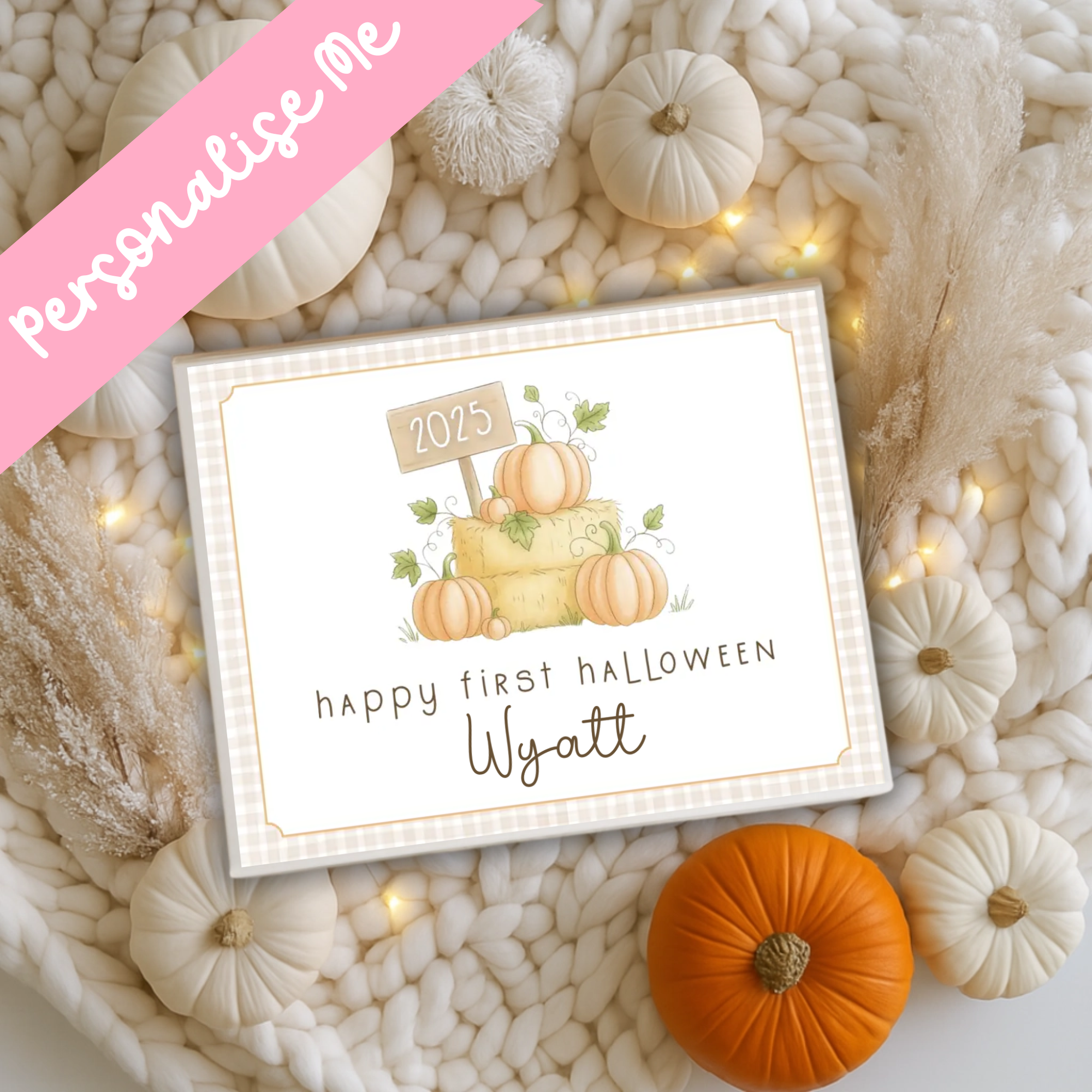 Pumpkin Hay Stack - Magnetic Box Decal