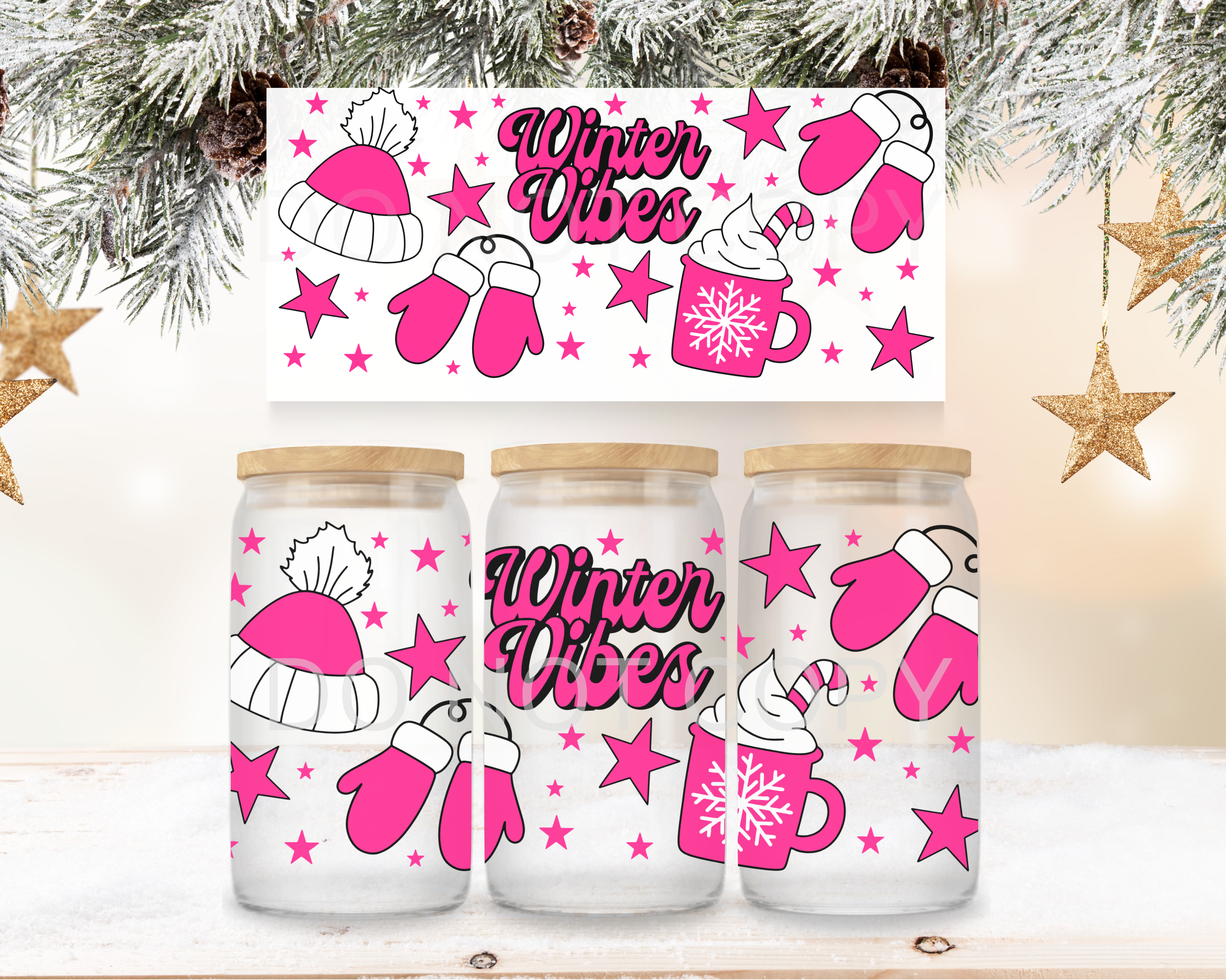UVDTF - Winter Vibes Hot Pink